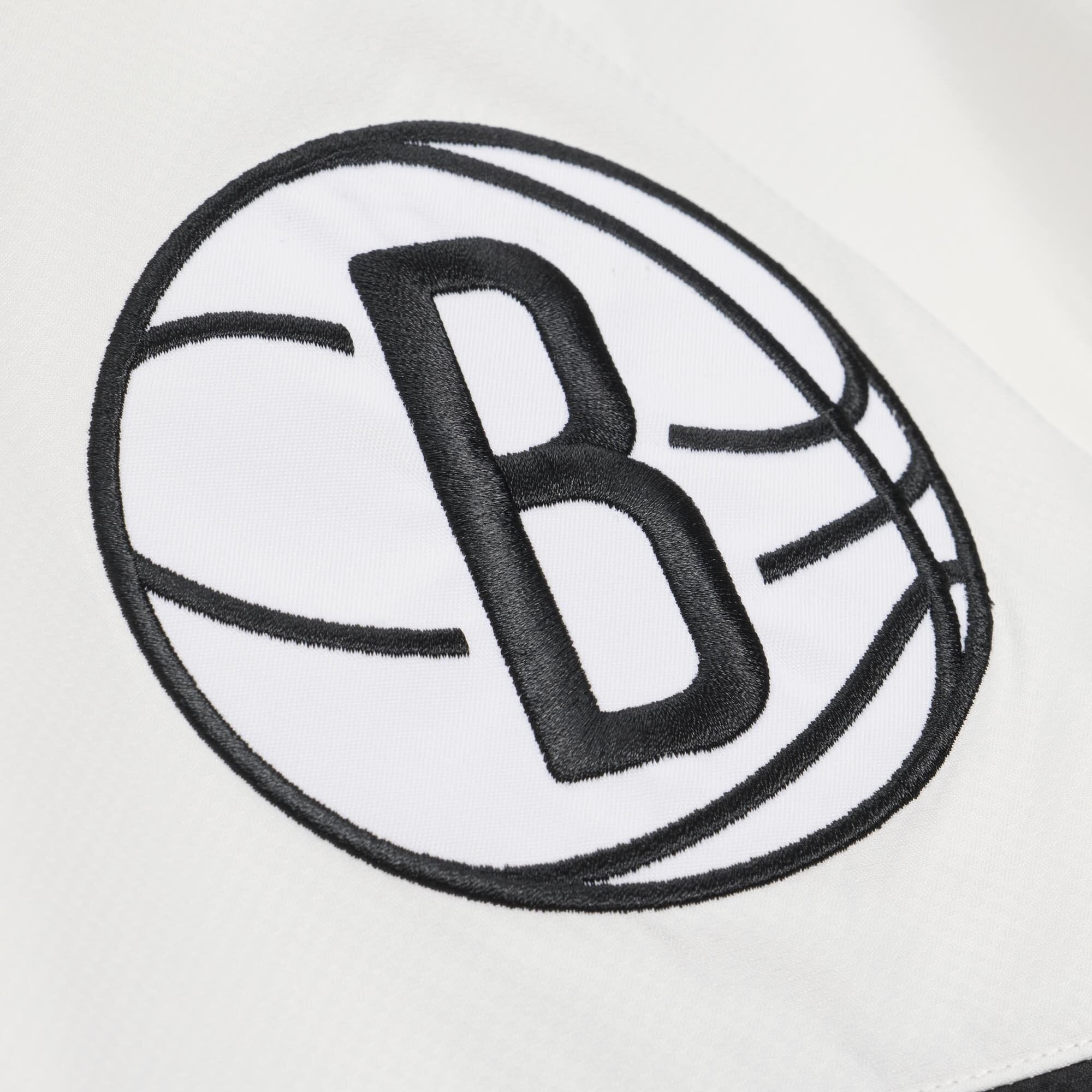 Men's Mitchell & Ness  Black Brooklyn Nets Head Coach Lightweight Anorak Quarter-Zip Windbreaker
