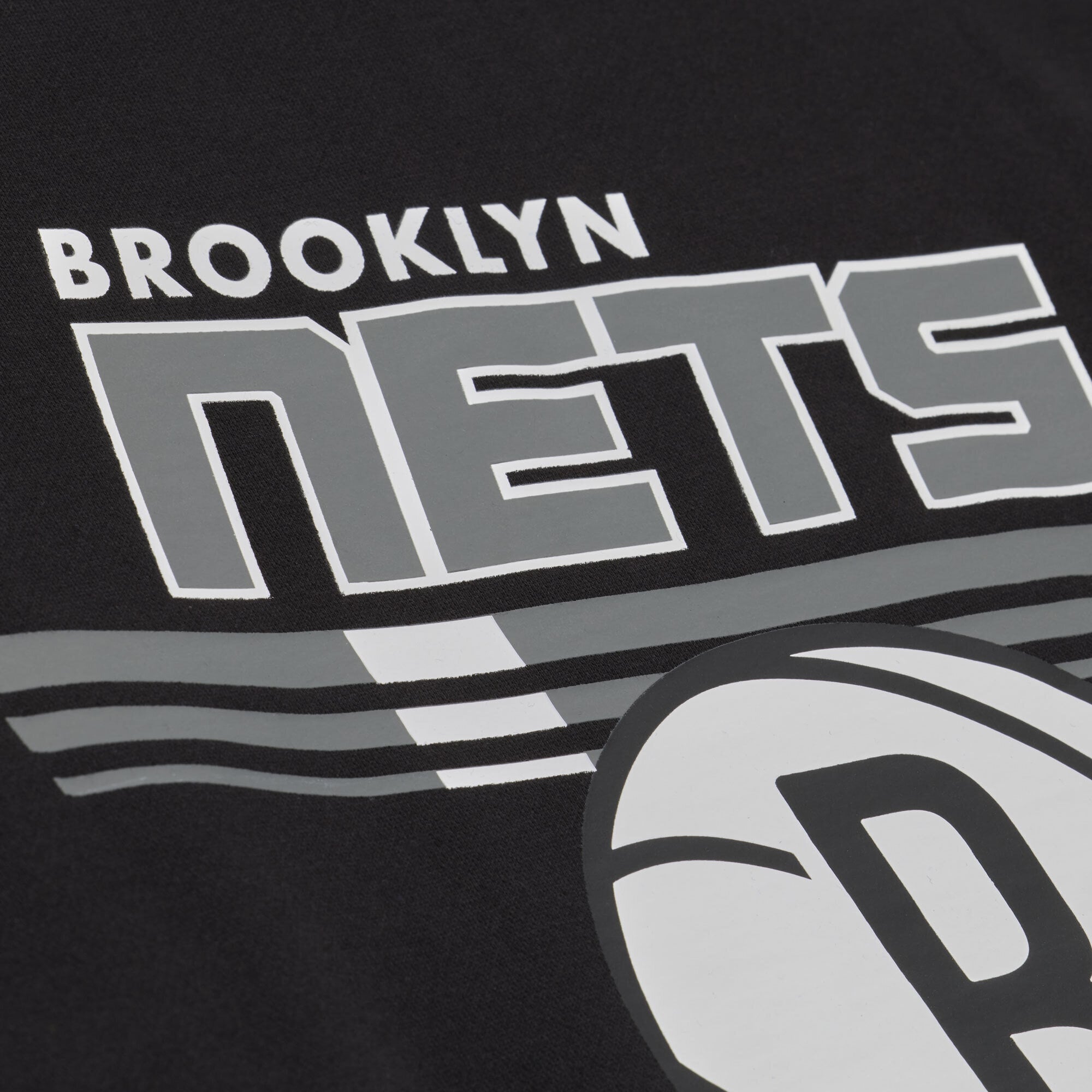 Sweat à capuche en polaire Mitchell & Ness noir Brooklyn Nets triple motif carreaux pour homme