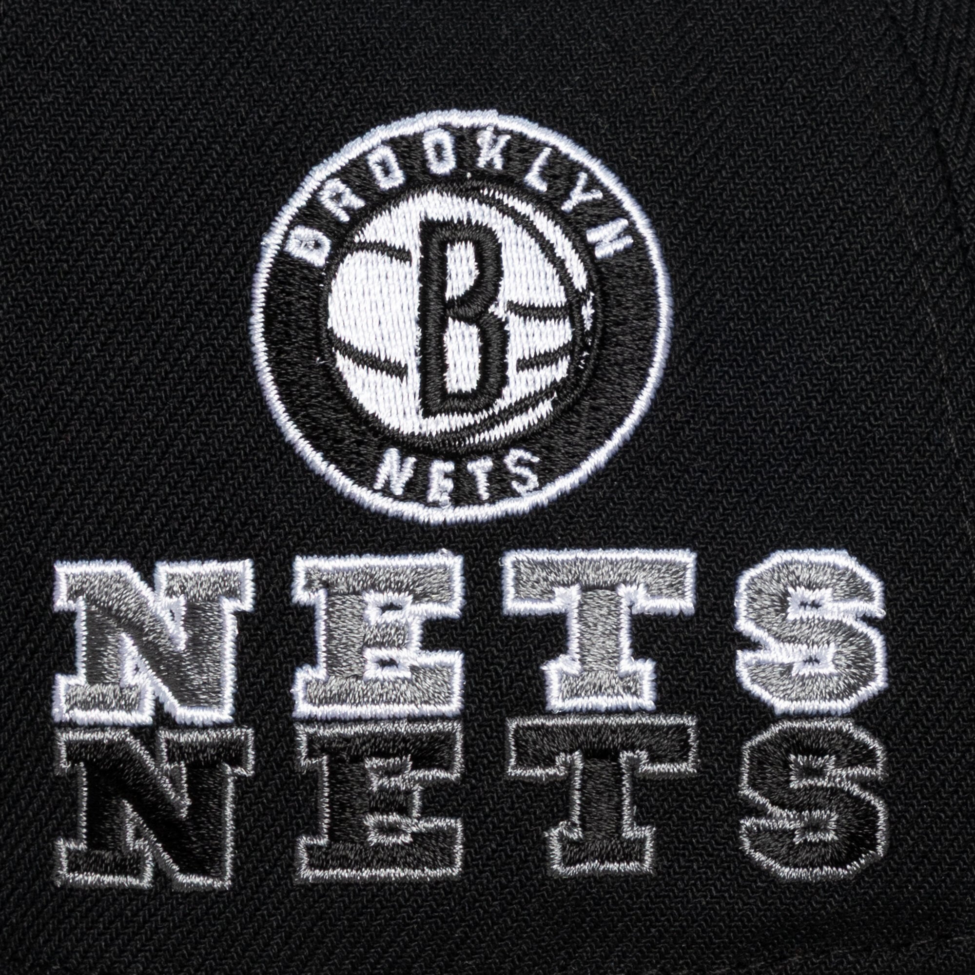 Casquette snapback Mitchell & Ness Black Brooklyn Nets Triple Check Pro pour homme