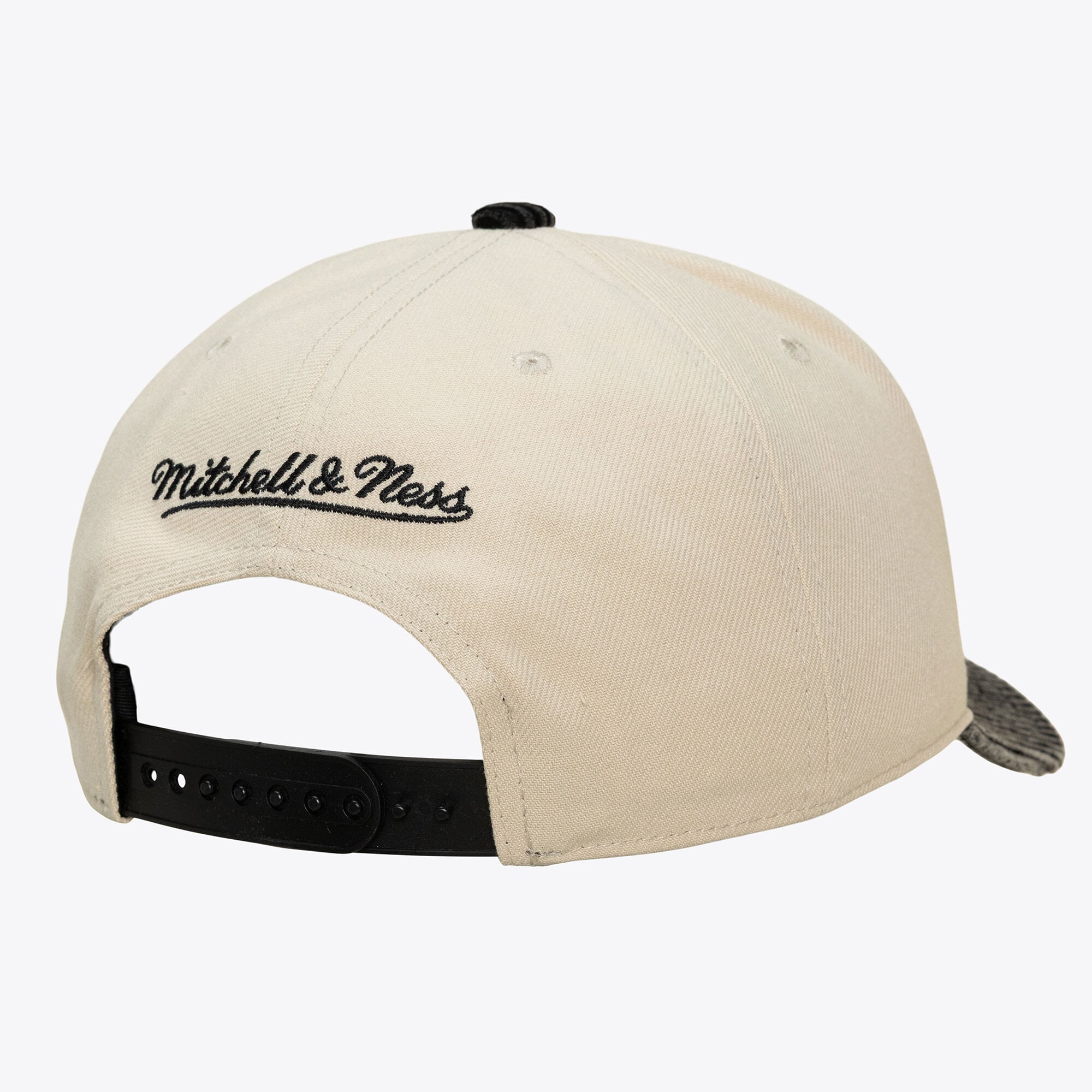Men's Mitchell & Ness Cream/Black Brooklyn Nets Washed Corduroy Pro Crown Snapback Hat