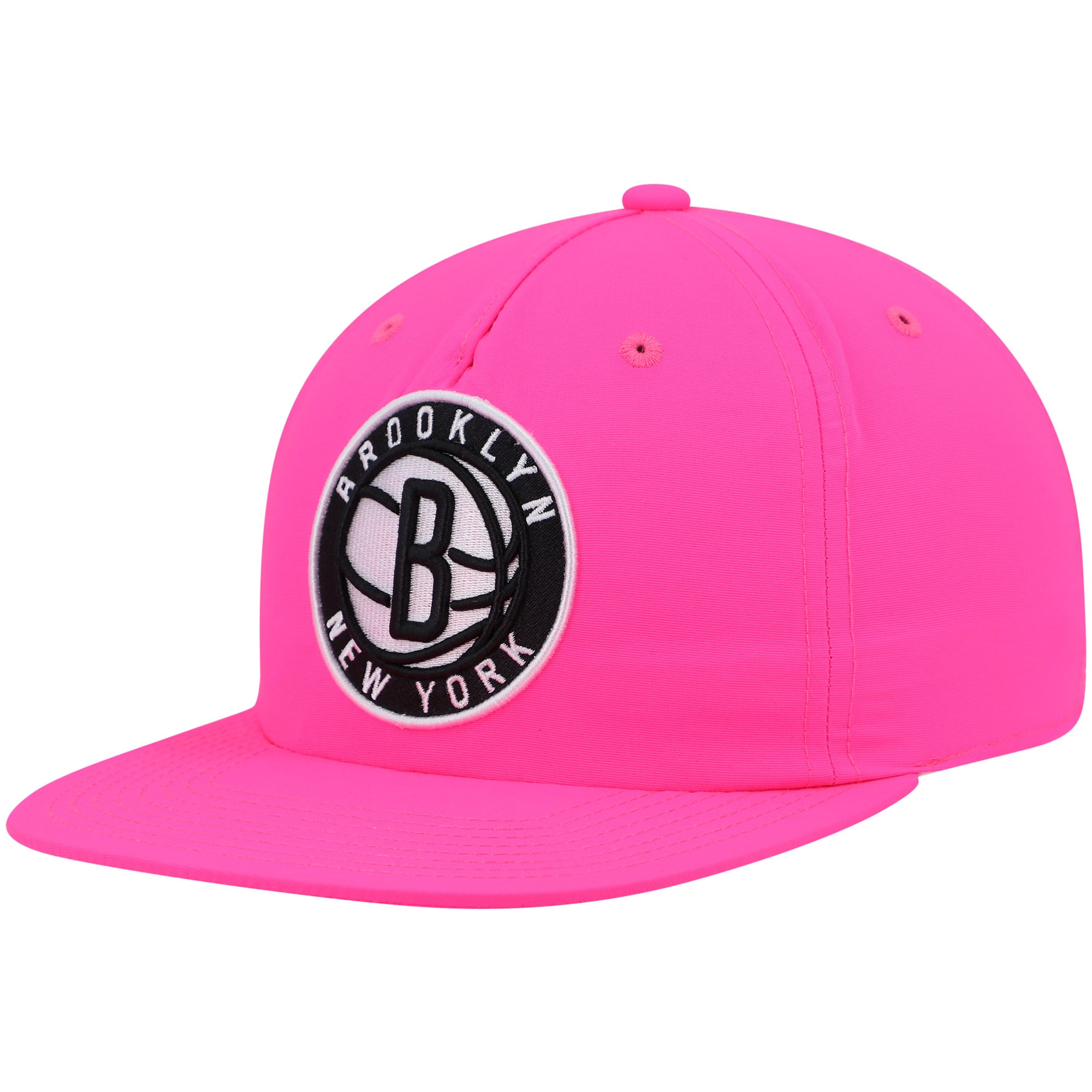 Men's Brooklyn Nets Mitchell & Ness Pink Neon Snapback Hat