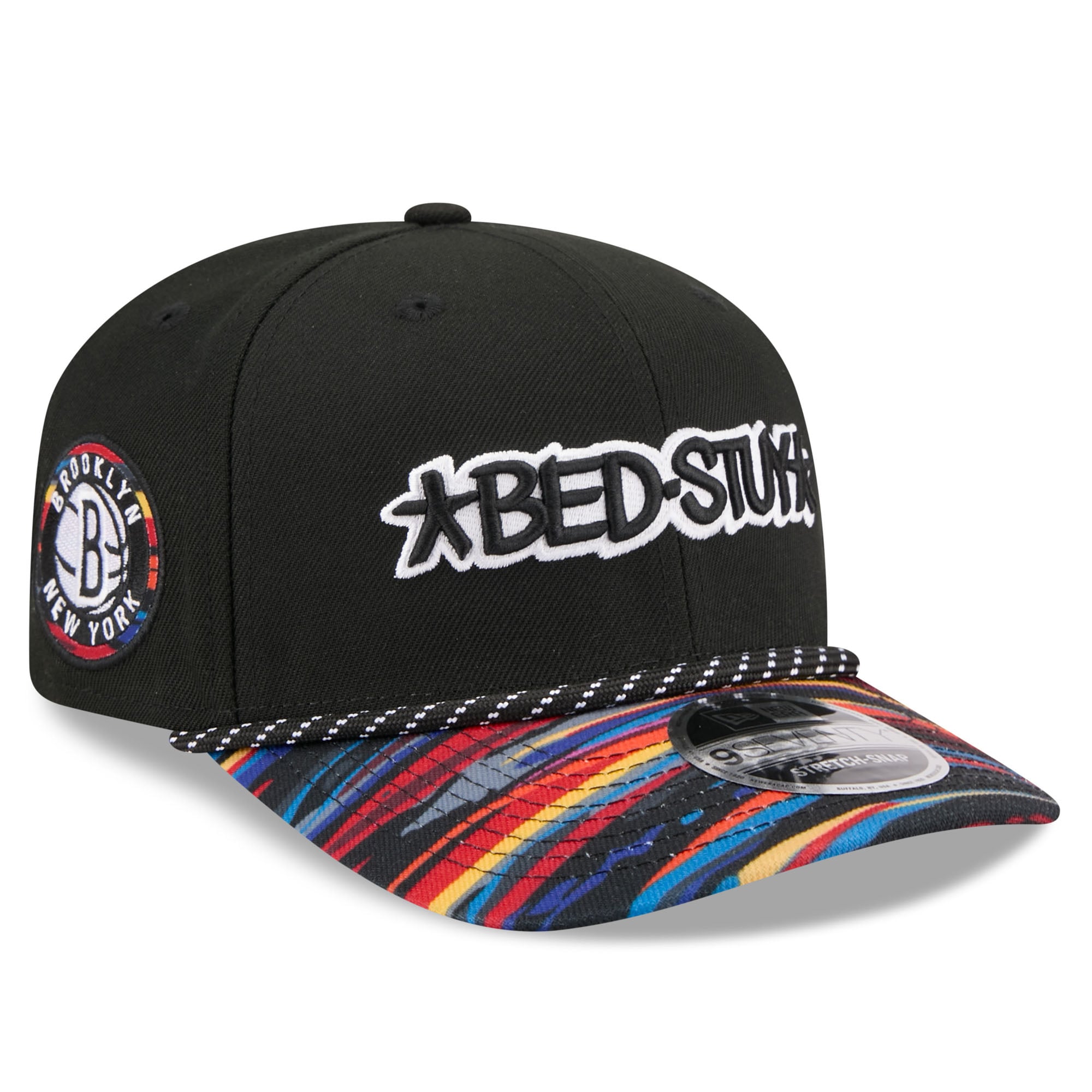 Men's Brooklyn Nets New Era Black 2025/26 City Edition 9SEVENTY Adjustable Hat