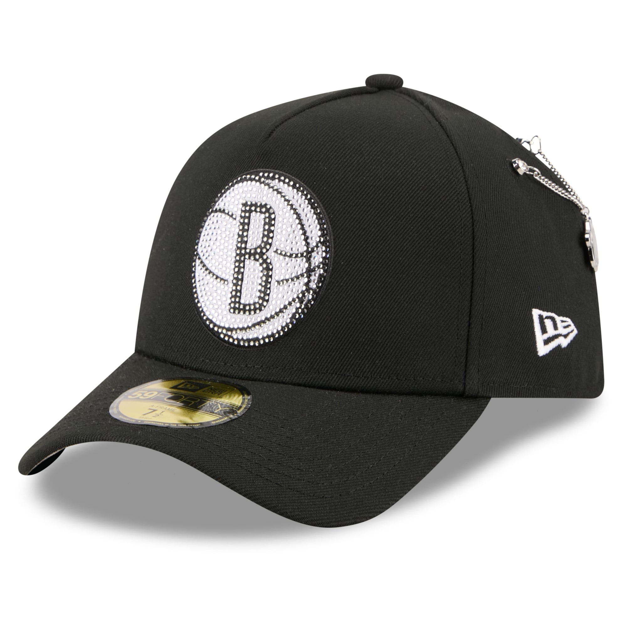Men's Brooklyn Nets New Era Black 2026 NBA Draft On-Stage Crystal A-Frame 59FORTY Fitted Hat