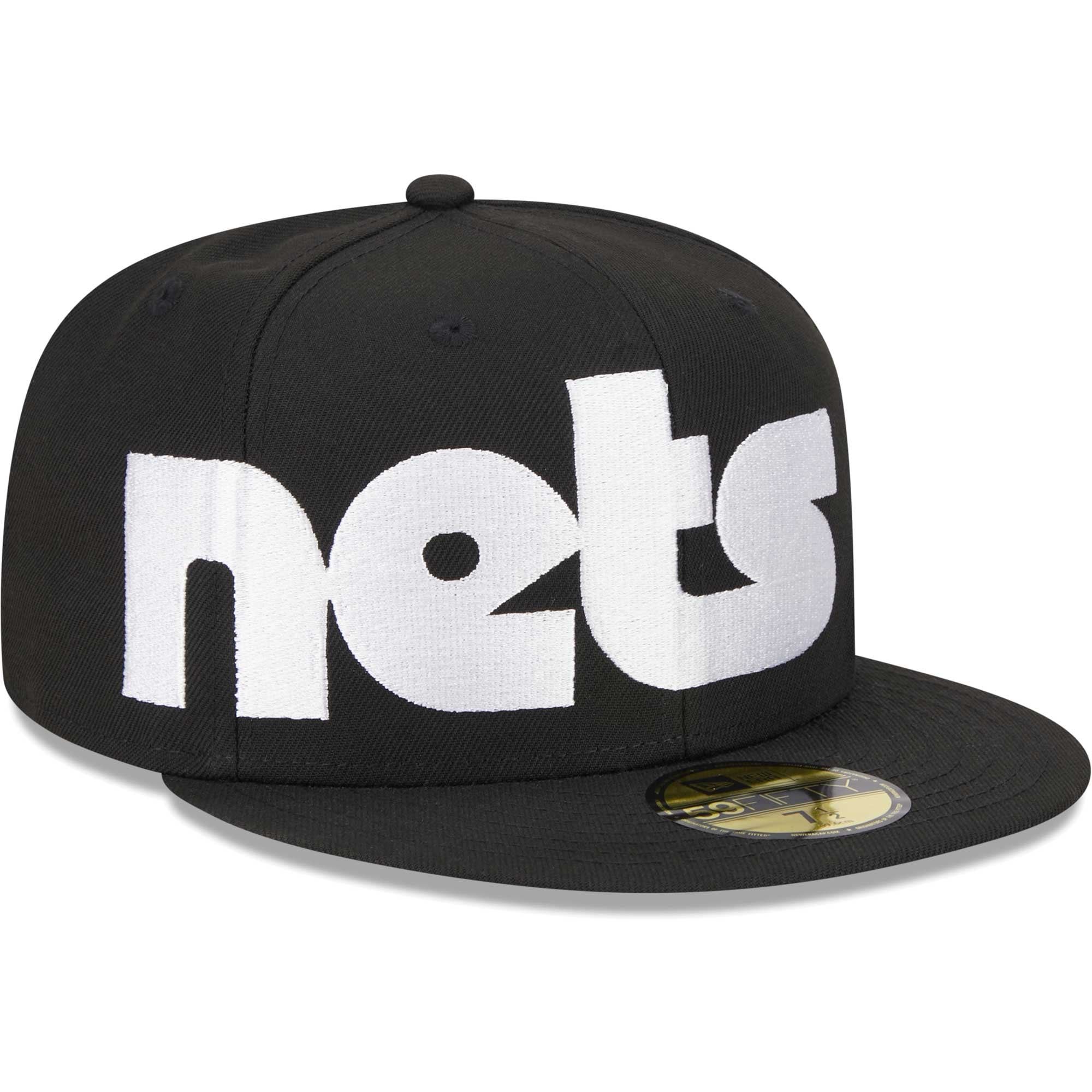 Men's Brooklyn Nets New Era Black Checkerboard UV 59FIFTY Fitted Hat