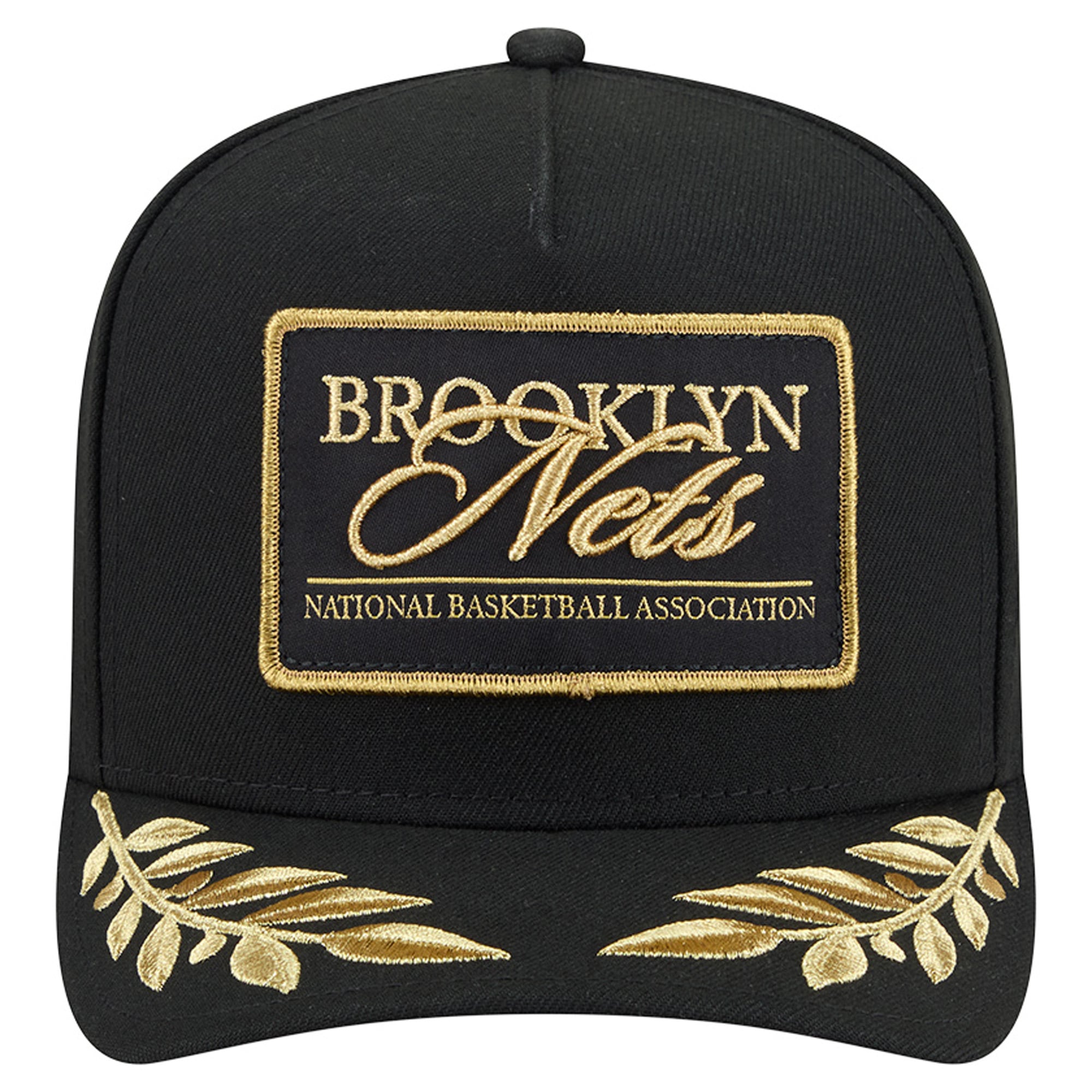 Men's New Era Black Brooklyn Nets Golden 9FIFTY Snapback Hat