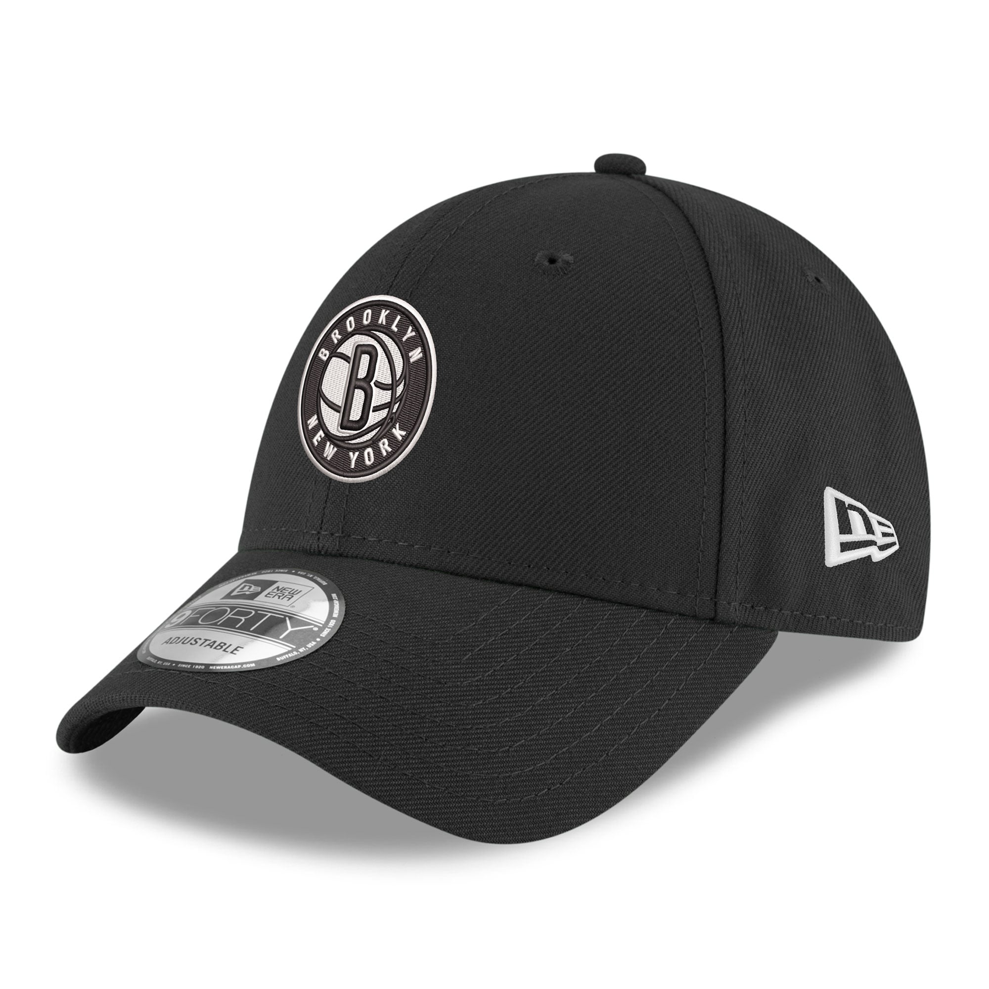 Men's Brooklyn Nets New Era Black Team 9FORTY Adjustable Hat