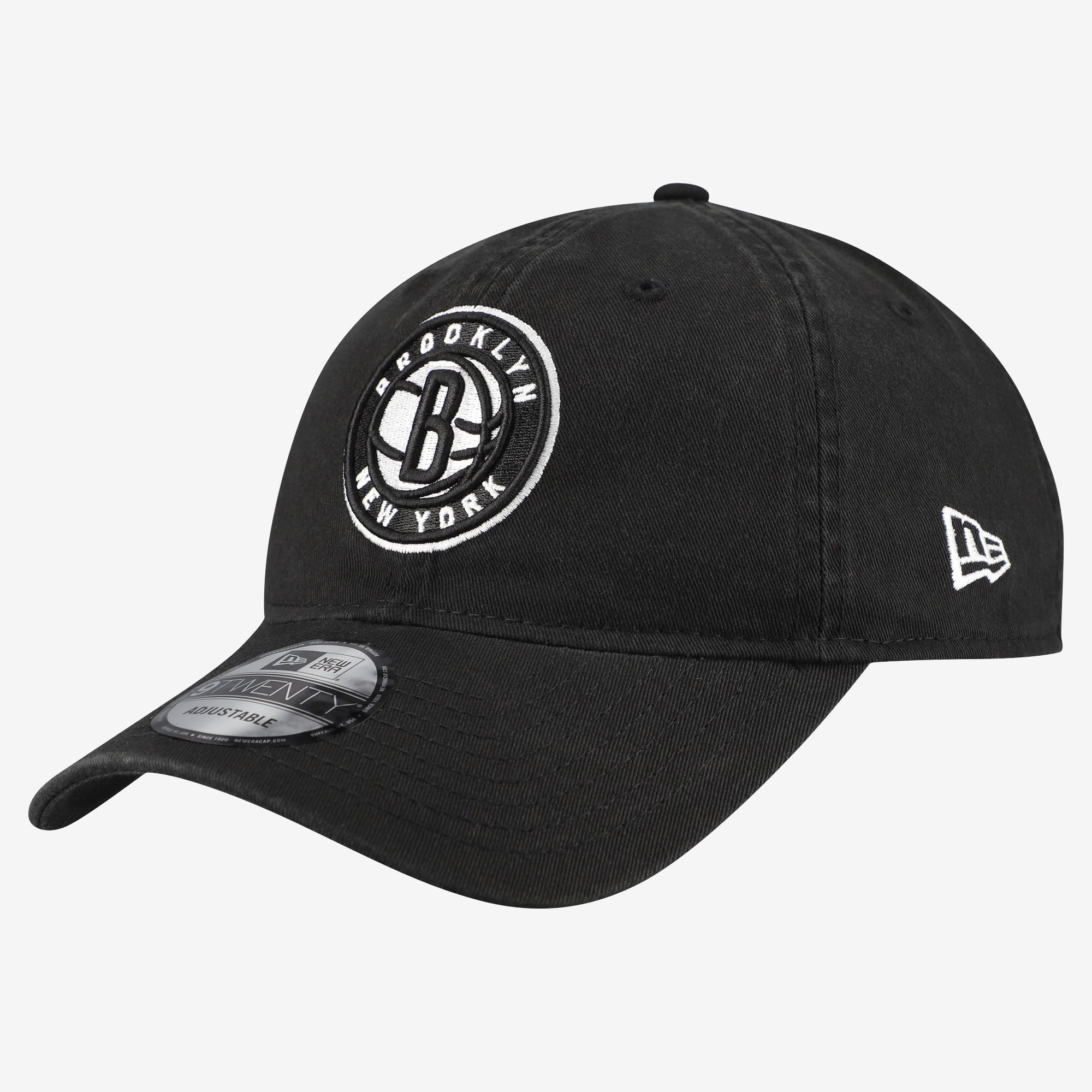 Men's New Era  Black Brooklyn Nets Team 9TWENTY Adjustable Hat