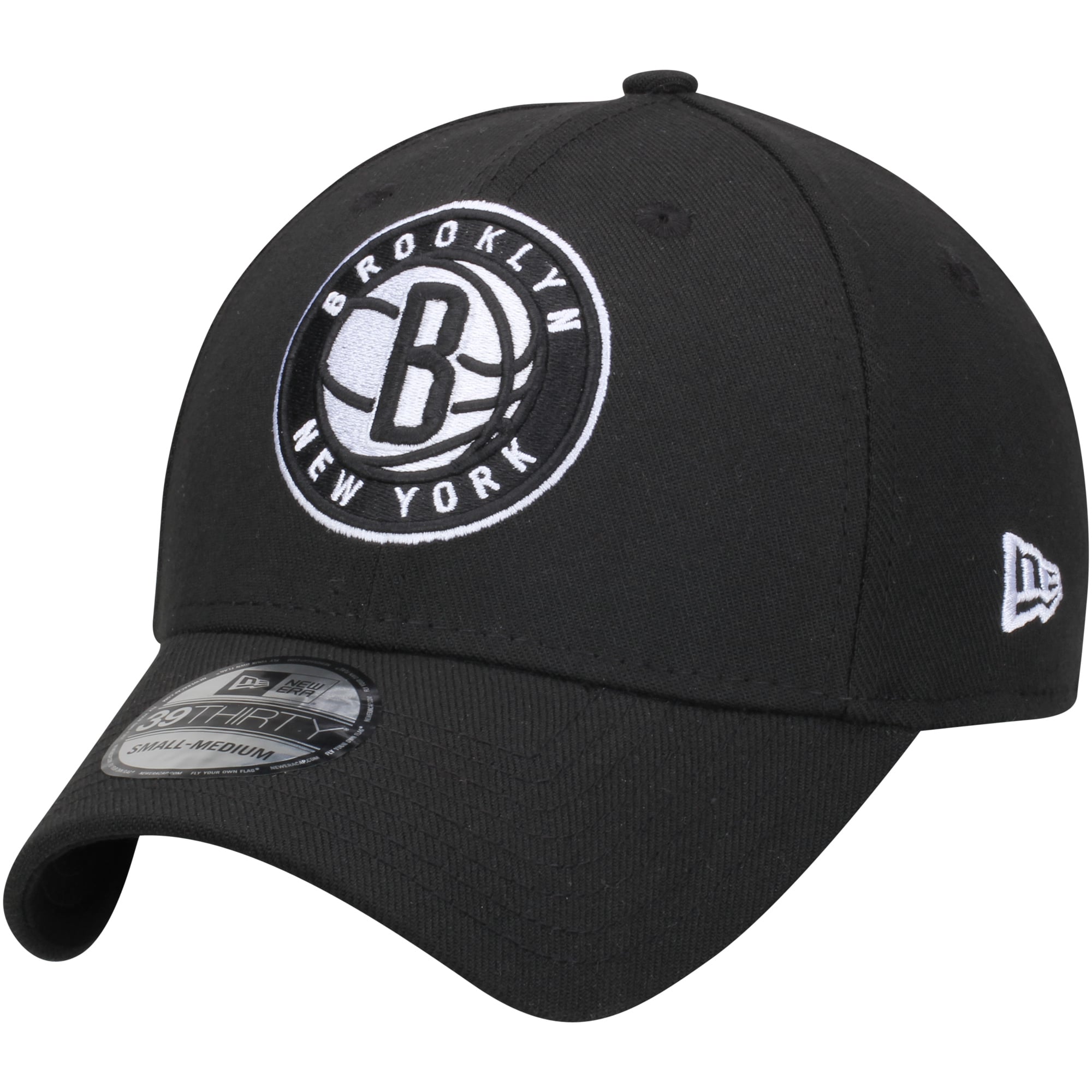 Men's Brooklyn Nets New Era Black Team Classic 39THIRTY Flex Hat