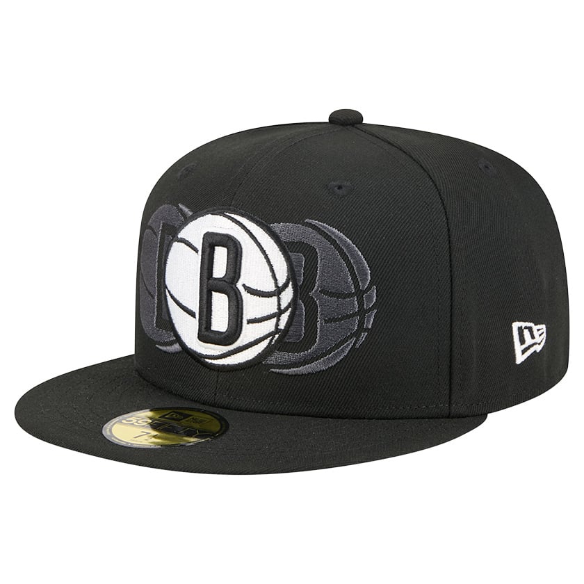 Men's Brooklyn Nets New Era Black Tri-Hit 59Fifty Fitted Hat