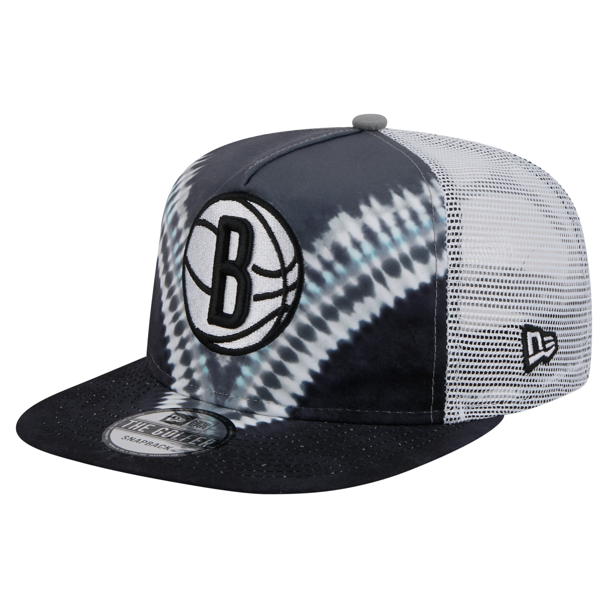 Men's Brooklyn Nets New Era Black/Gray Throwback Dye Golfer Snapback Hat