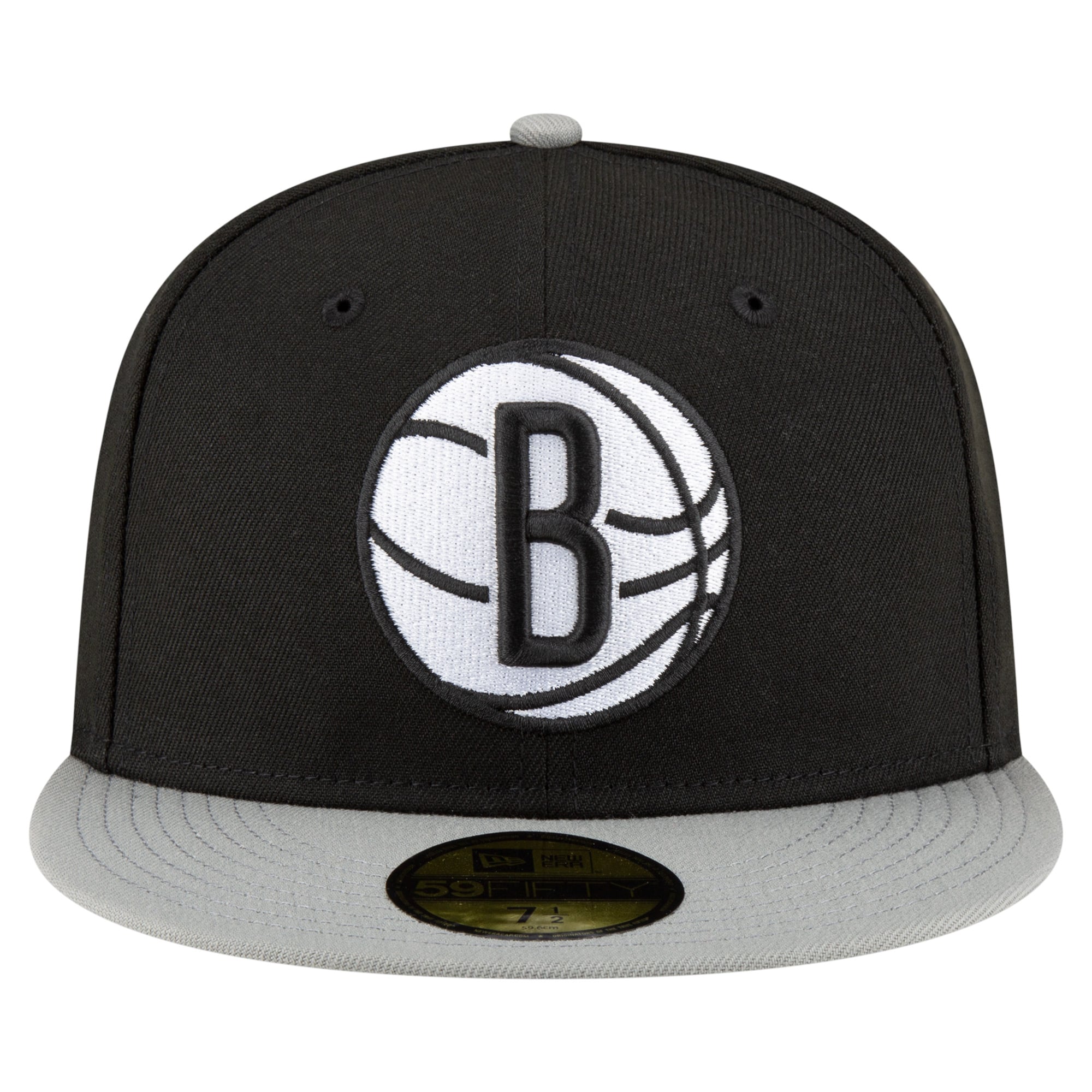 Men's New Era Black/White Brooklyn Nets 2-Tone 59FIFTY Fitted Hat