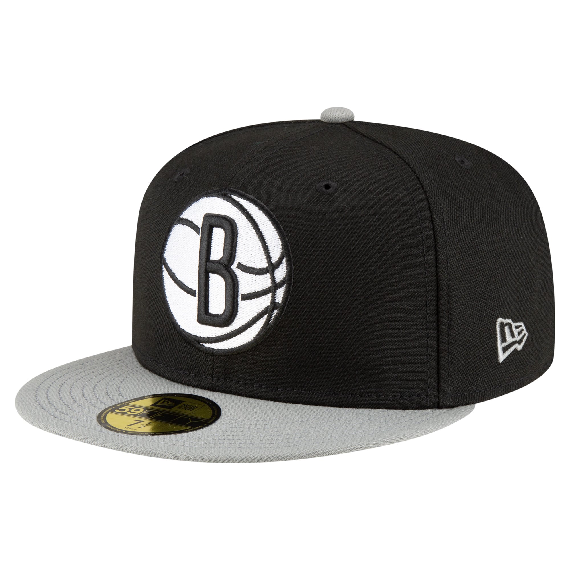 Men's Brooklyn Nets New Era Black/White 2-Tone 59FIFTY Fitted Hat
