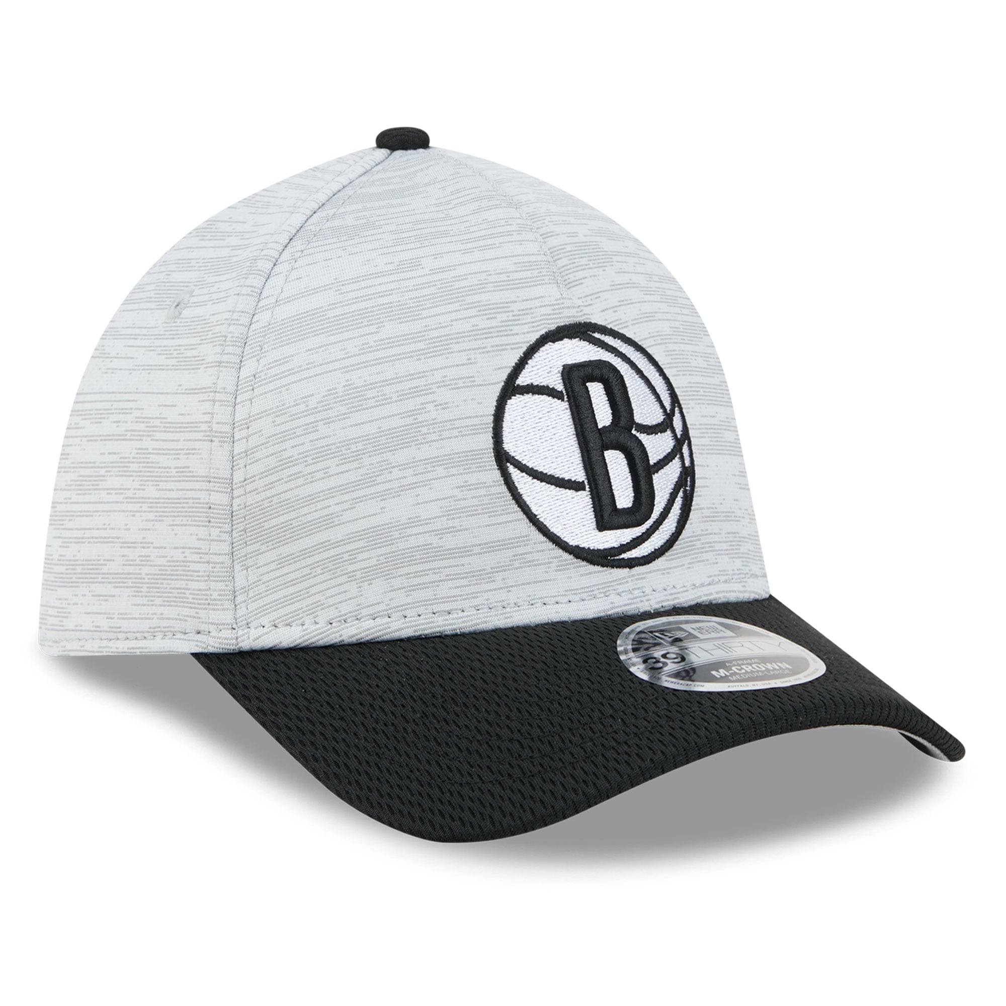 Casquette New Era grise Brooklyn Nets 39THIRTY M-Crown Tech Stretch pour homme