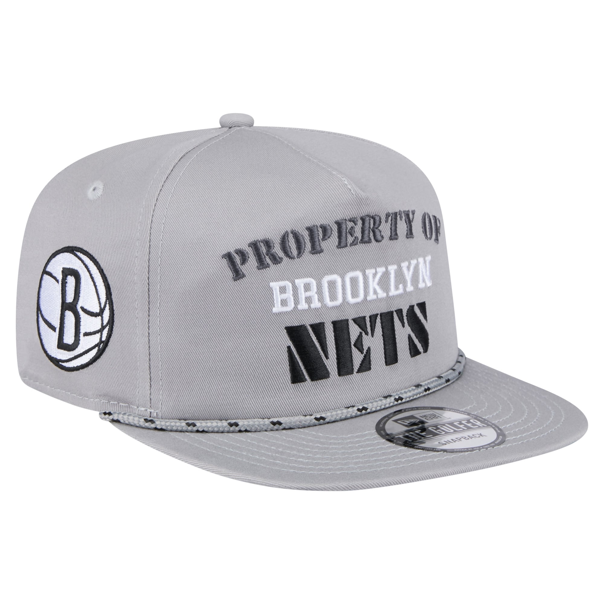 Men's Brooklyn Nets New Era Gray Throwback Property Of Golfer Snapback Hat