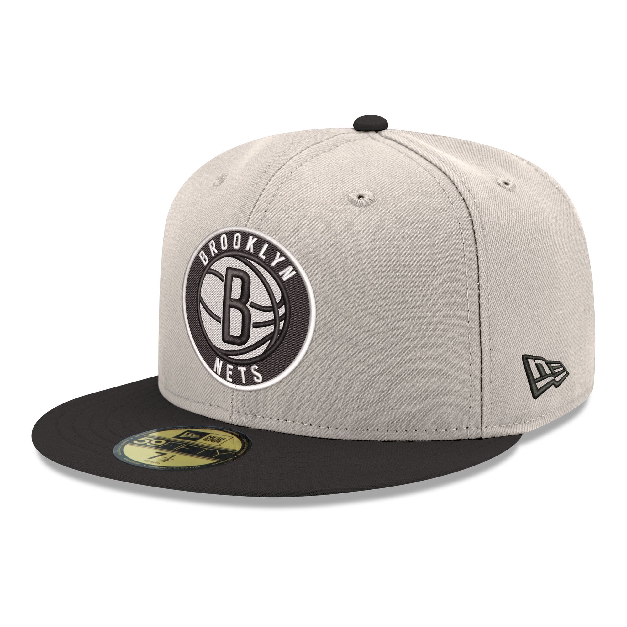 Men's Brooklyn Nets New Era Gray/Black Chrome 59FIFTY Fitted Hat