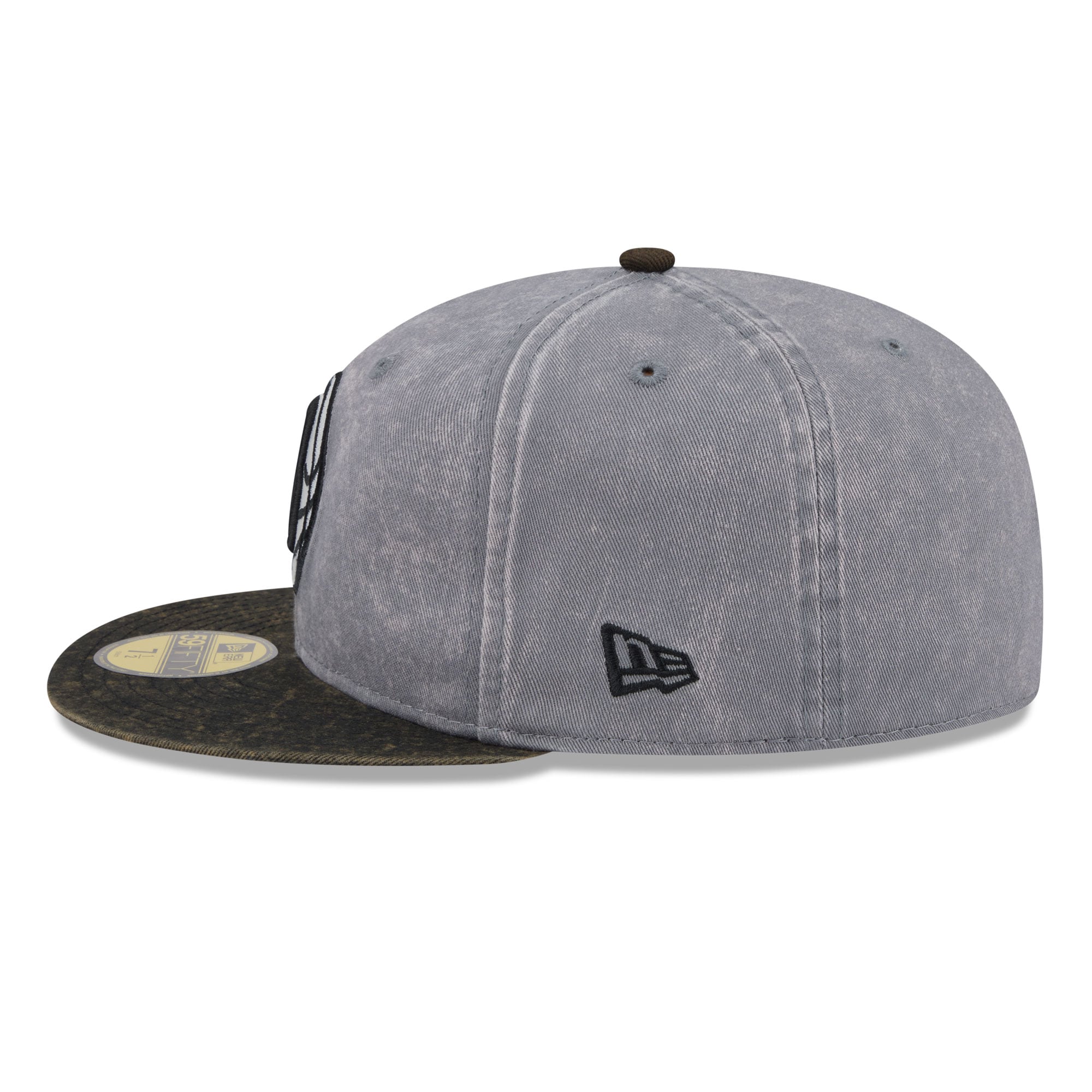 Men's New Era Gray/Black Brooklyn Nets Washed 59FIFTY Fitted Hat