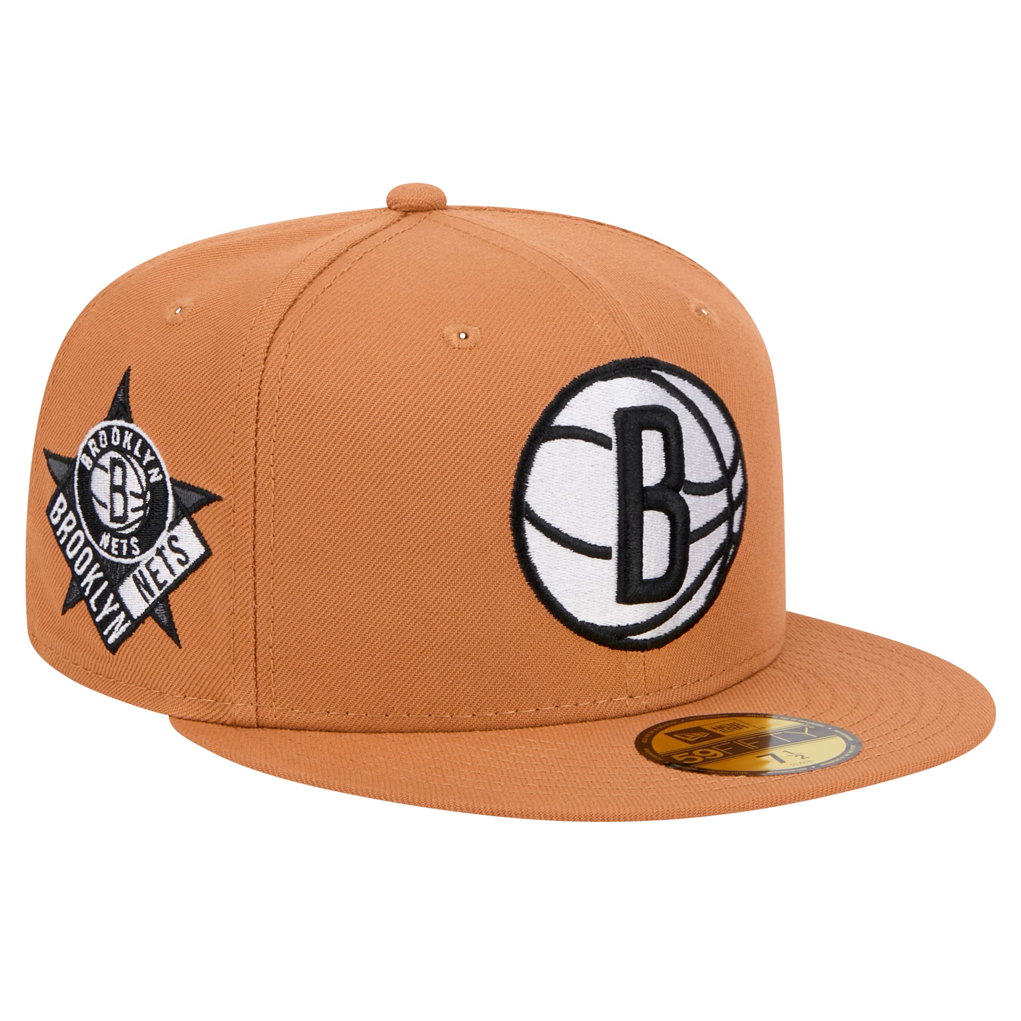 Men's Brooklyn Nets New Era Tan Color Pack 59FIFTY Fitted Hat