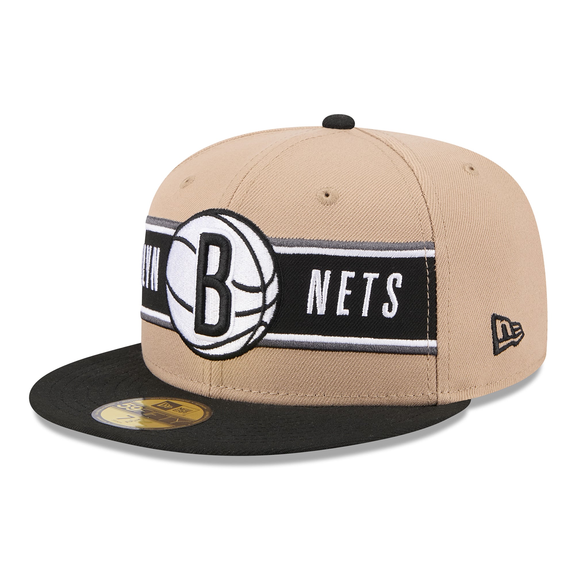 Men's Brooklyn Nets New Era Tan/Black 2024 NBA Draft 59FIFTY Fitted Hat