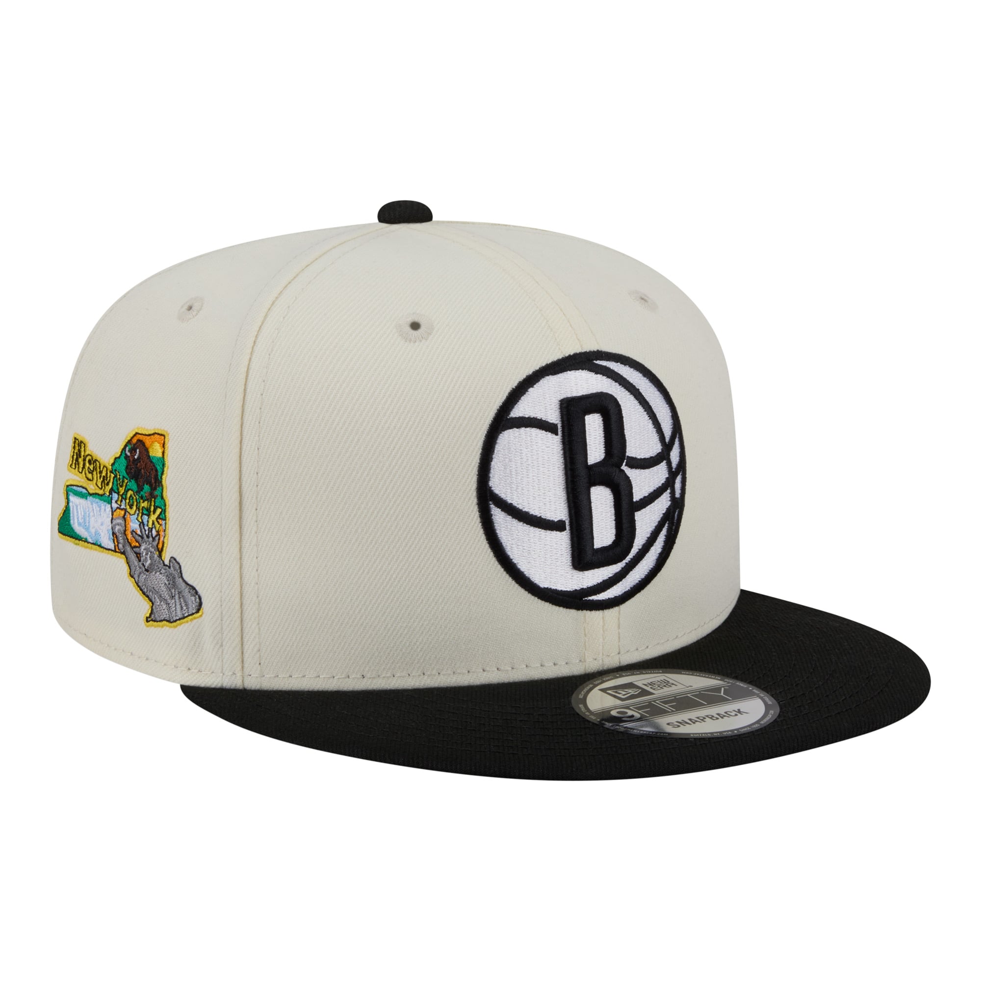 Men's Brooklyn Nets New Era White Injection Localized 9FIFTY Snapback Hat