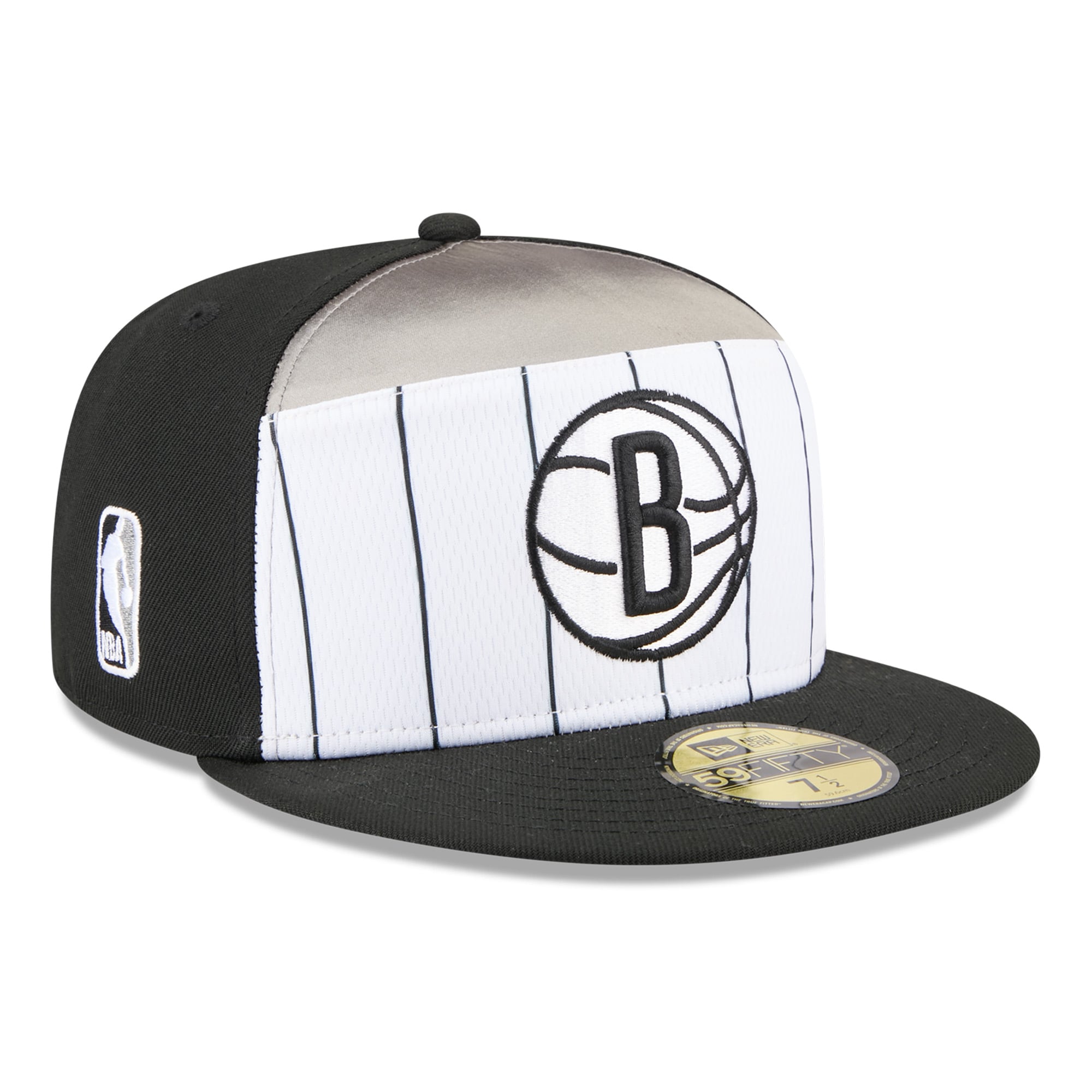 Men's Brooklyn Nets New Era White/Black 2025 NBA Tip Off Split Panel 59FIFTY Fitted Hat
