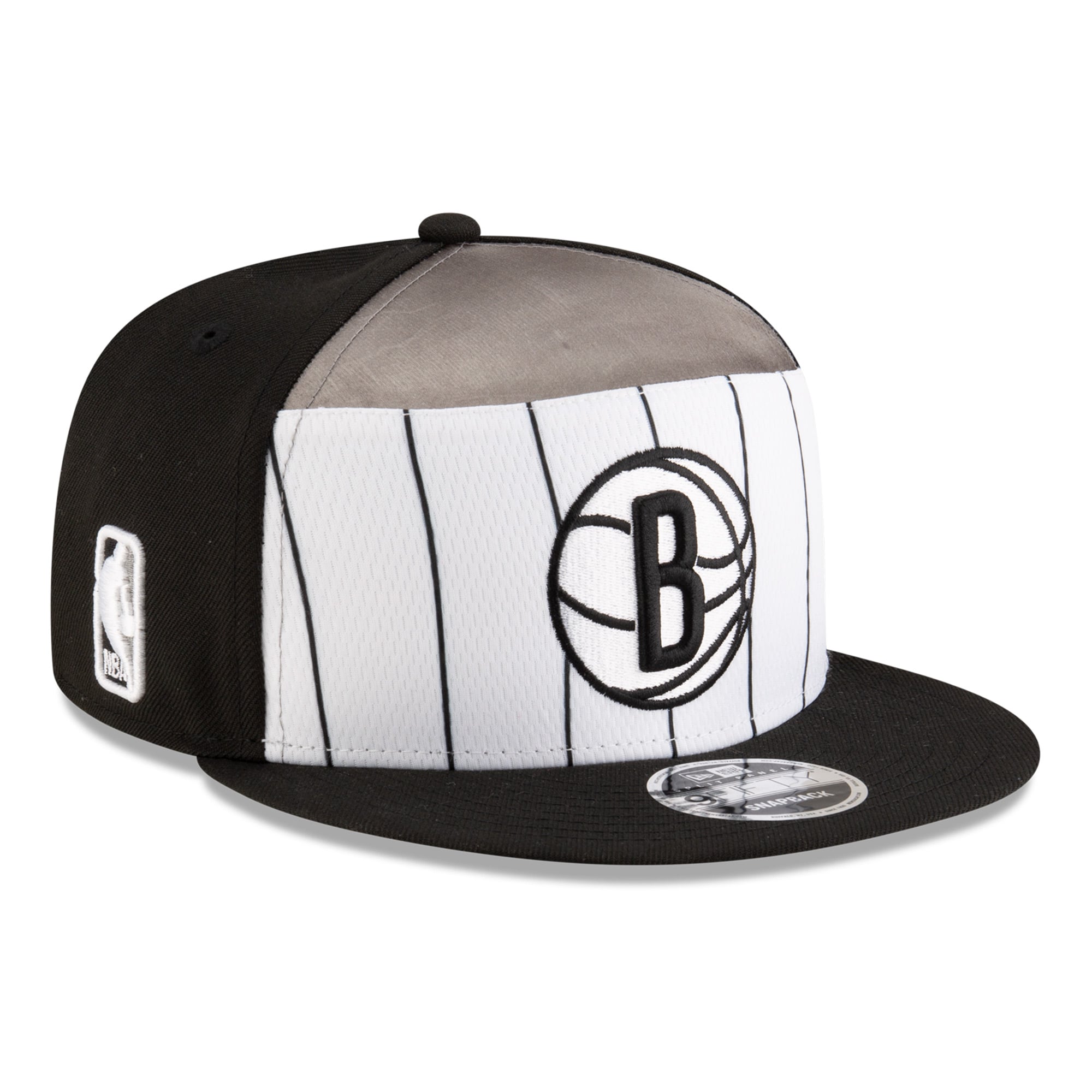 Men's Brooklyn Nets New Era White/Black 2025 NBA Tip Off Split Panel 9FIFTY Snapback Hat