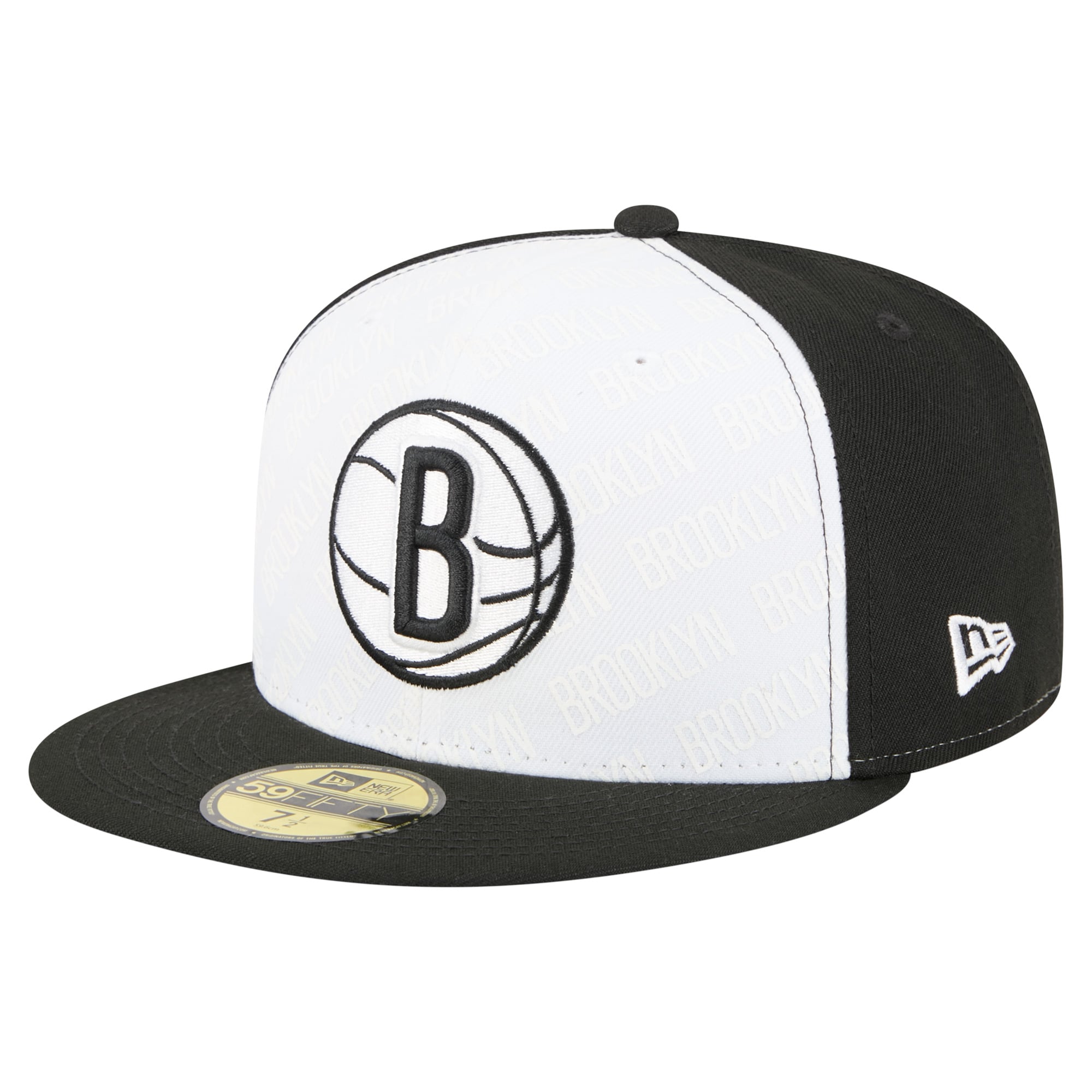 Men's Brooklyn Nets New Era White/Black Repeat 59Fifty Fitted Hat
