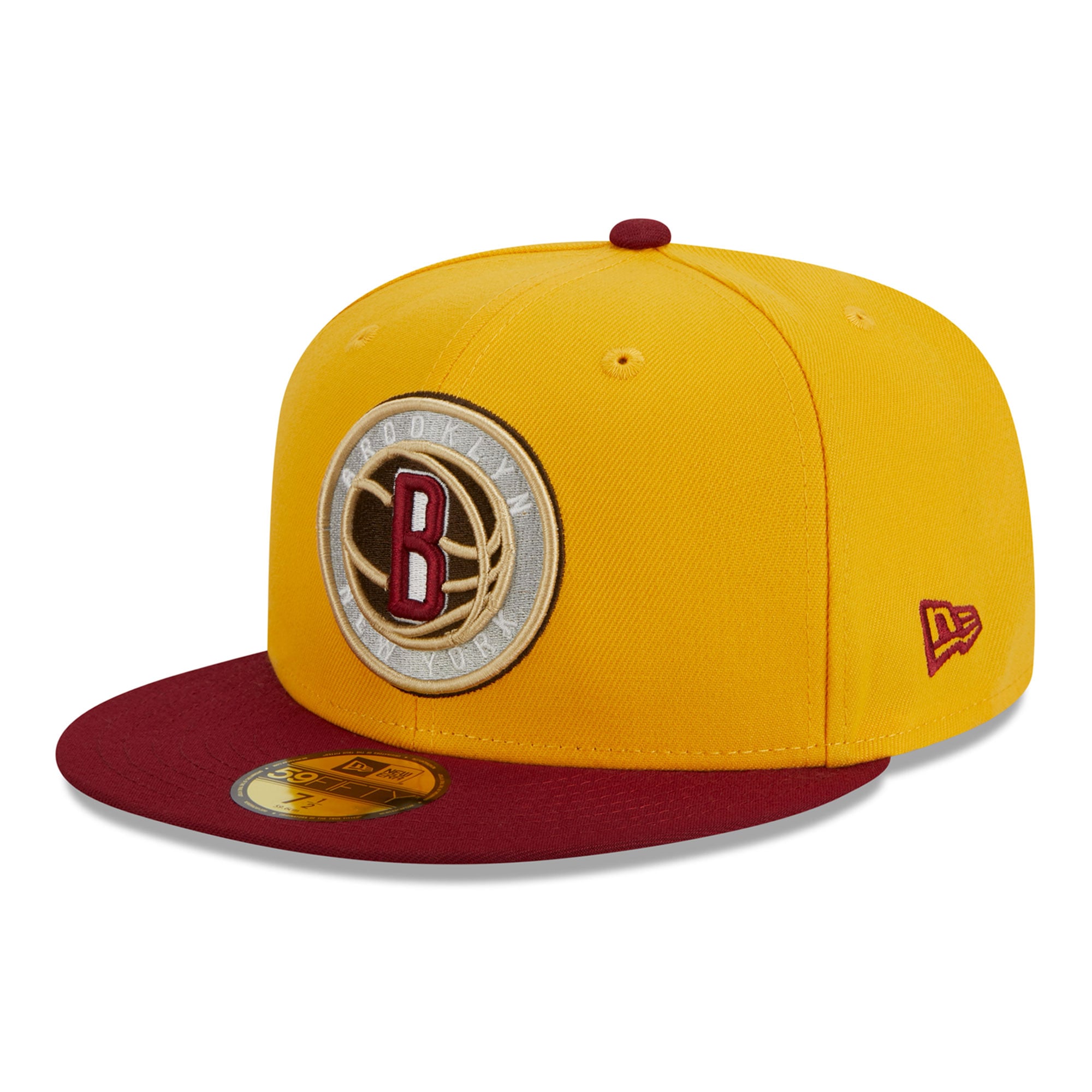 Men's Brooklyn Nets New Era Yellow/Red Fall Leaves 2-Tone 59FIFTY Fitted Hat