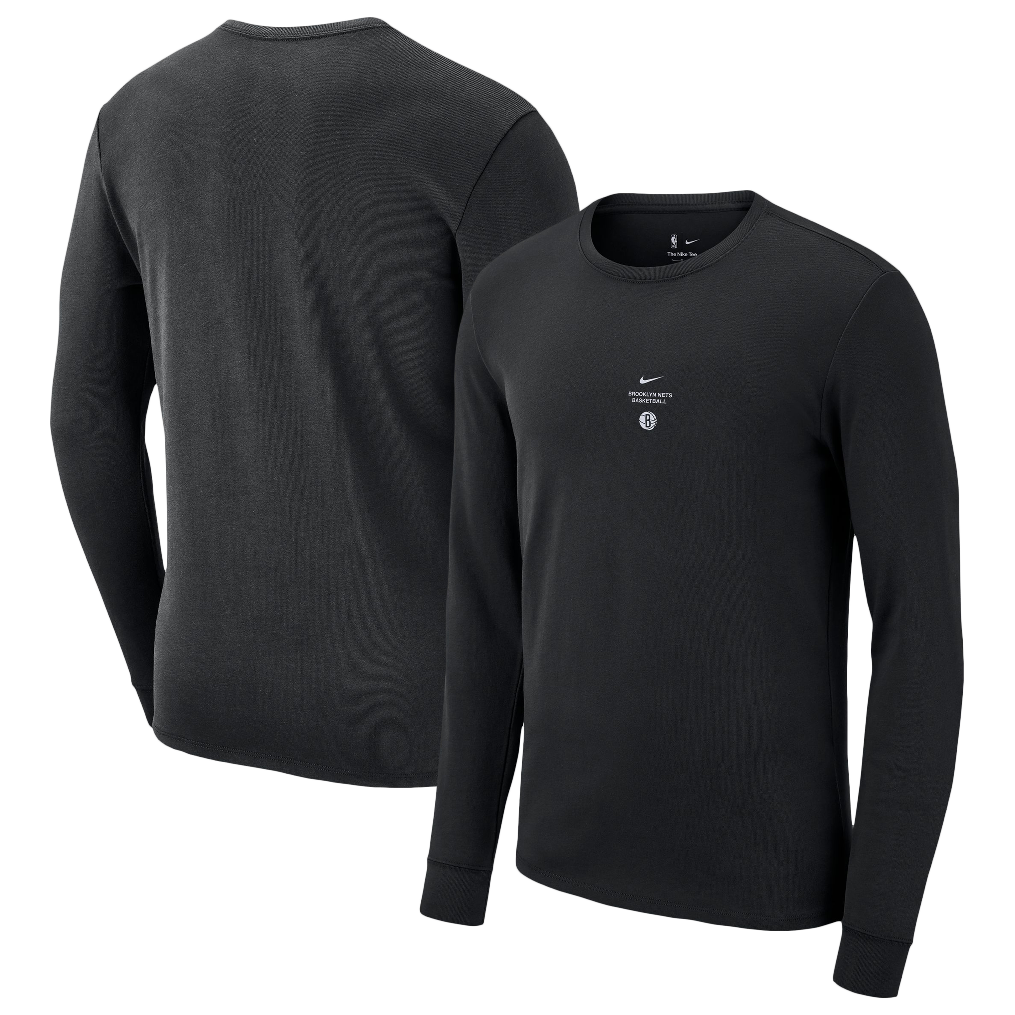 T-shirt d'entraînement à manches longues Nike Brooklyn Nets 2026 Standard Issue noir pour homme