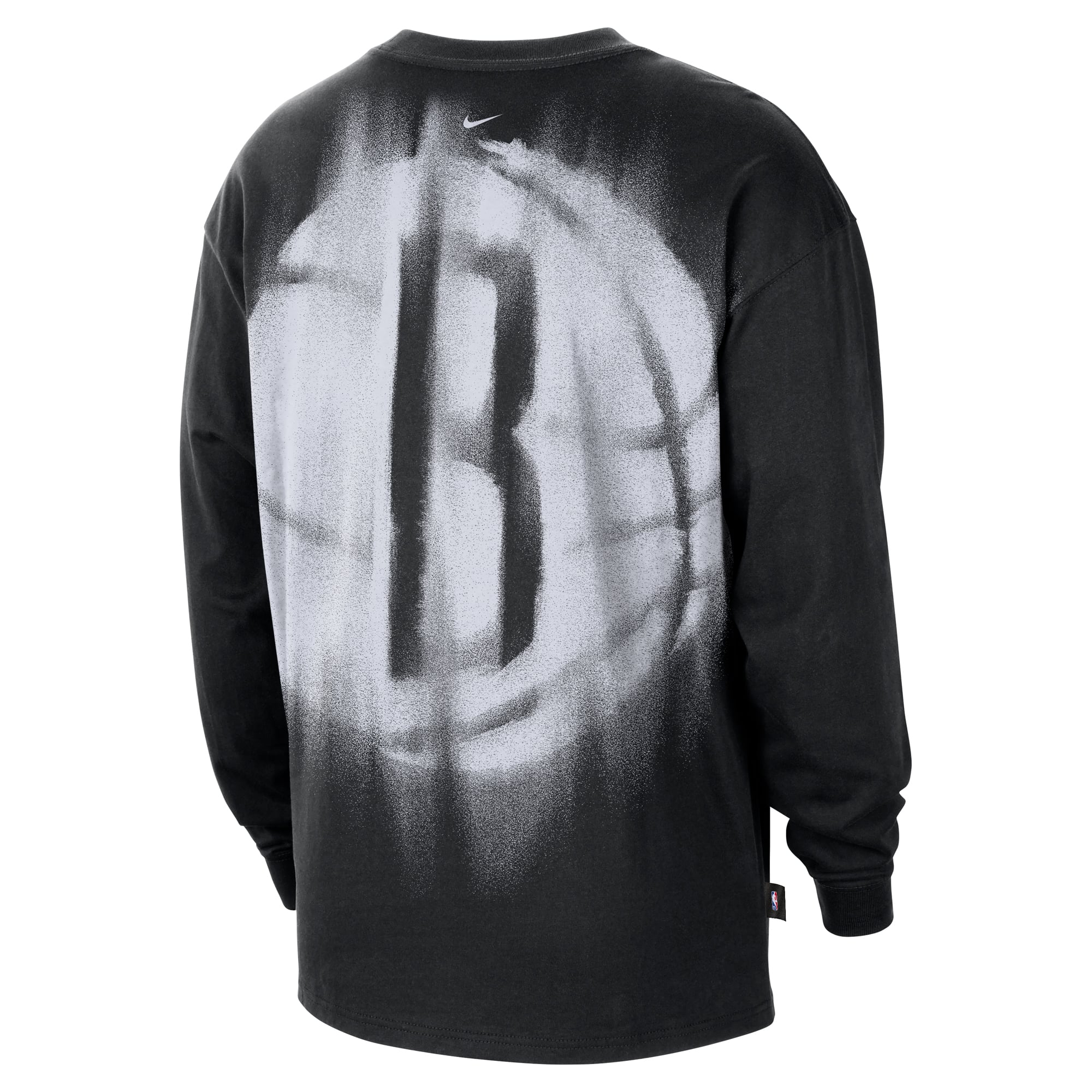 T-shirt à manches longues Nike Brooklyn Nets noir pour homme, édition standard 2026, performance d'avant-match