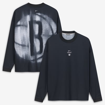 Brooklyn Nets Nike 2026 Standard Issue Pre-Game Performance Long Sleeve T-Shirt - Black