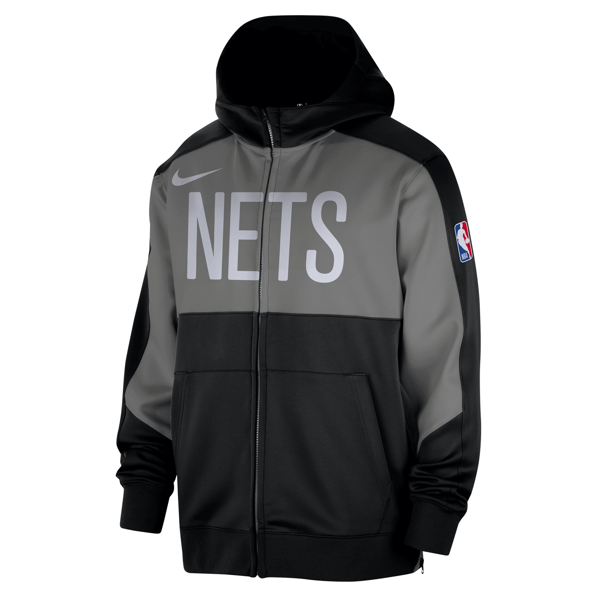 Sweat à capuche zippé Nike Black Brooklyn Nets Authentic On-Court Showtime Performance pour homme