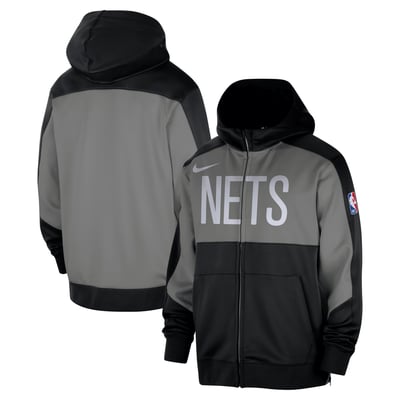 Brooklyn Nets Nike Authentic On-Court Showtime Performance Full-Zip Hoodie - Black