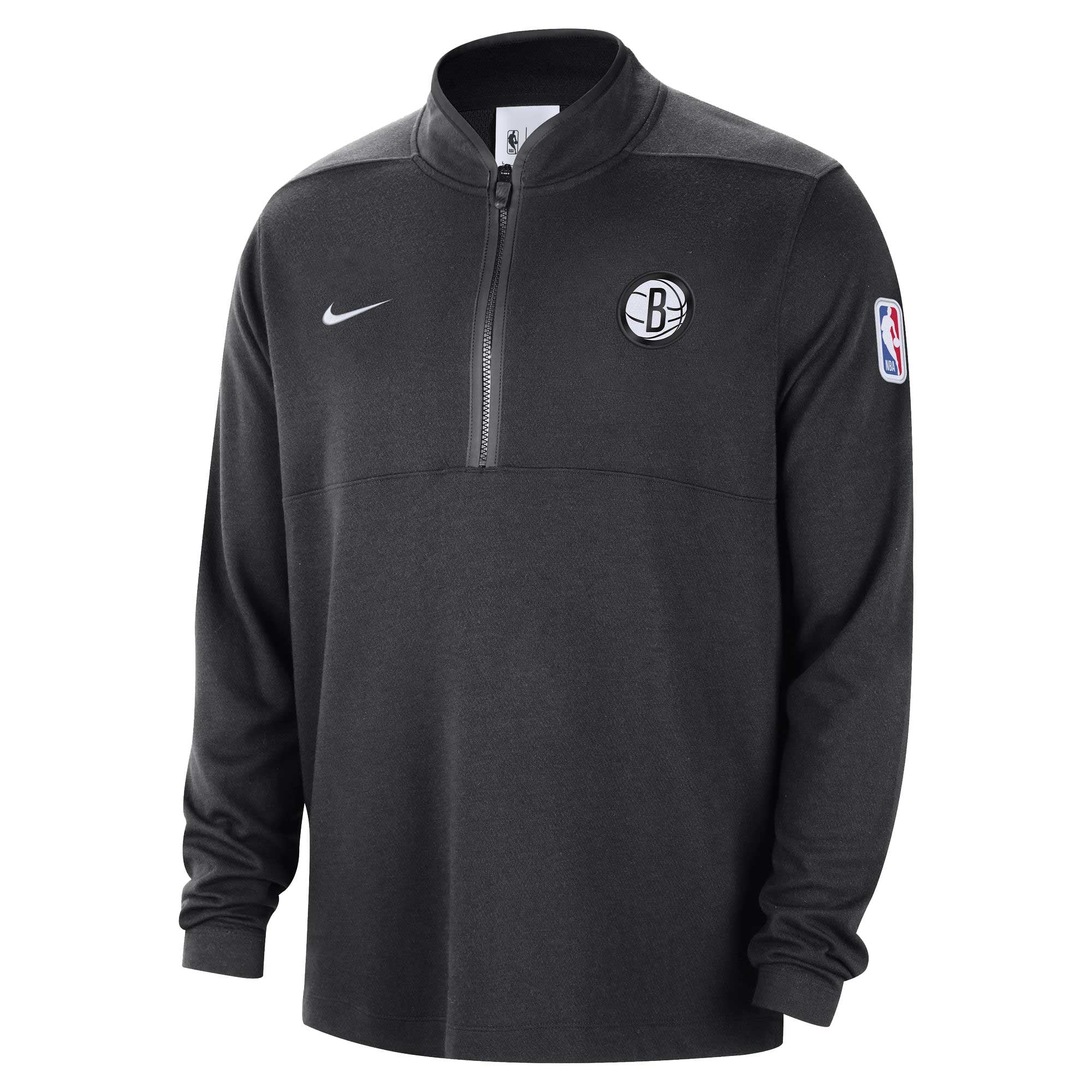 Men's Nike Black Brooklyn Nets Authentic Performance Half-Zip Jacket