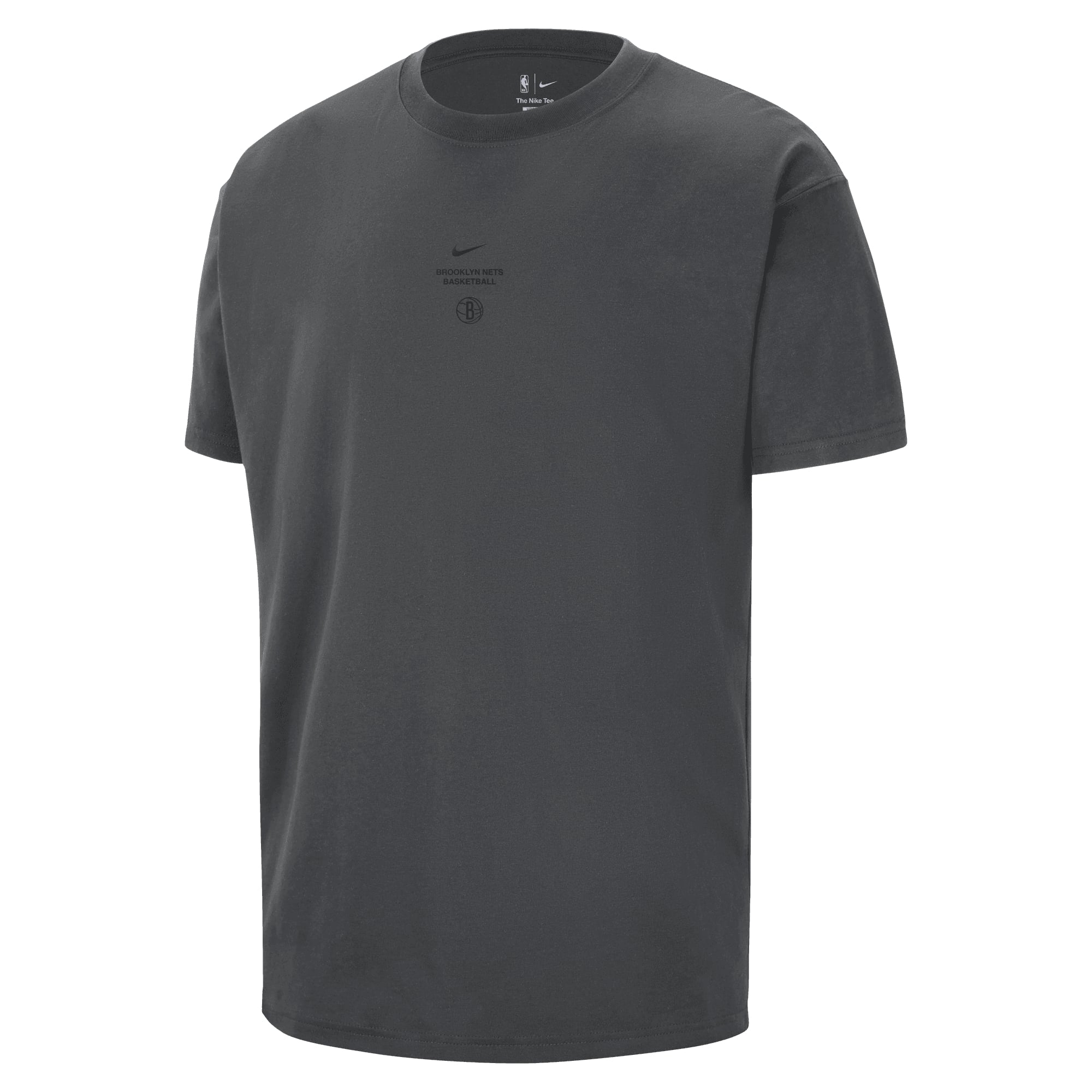 T-shirt Nike Max 90 d'avant-match Brooklyn Nets 2026 Standard Issue couleur anthracite pour homme