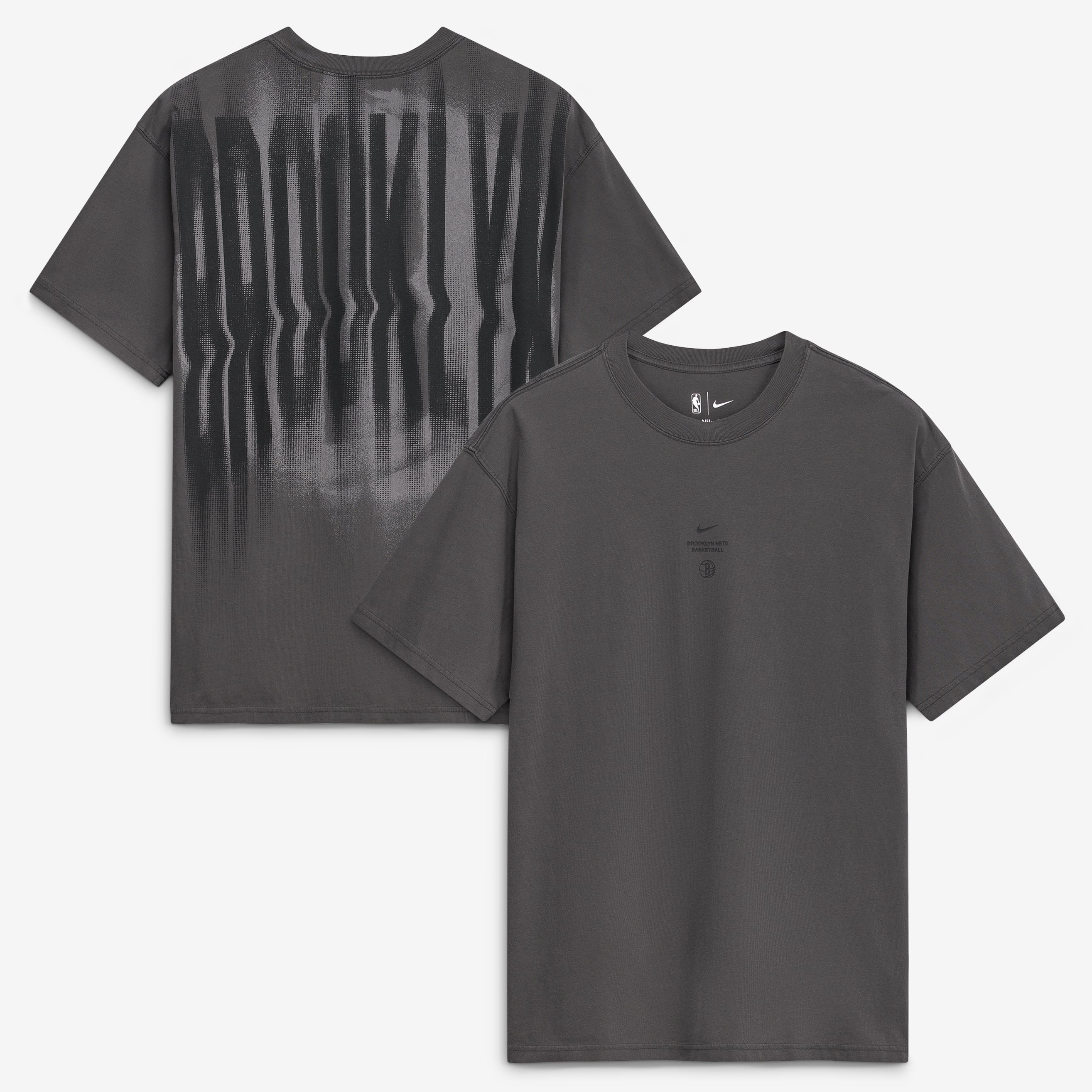 T-shirt Nike Max 90 d'avant-match Brooklyn Nets 2026 Standard Issue couleur anthracite pour homme