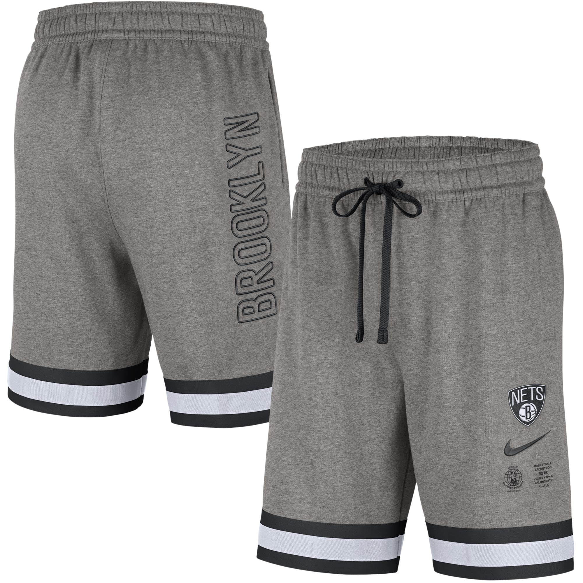 Men's Brooklyn Nets Nike Heathered Charcoal Courtside Shorts