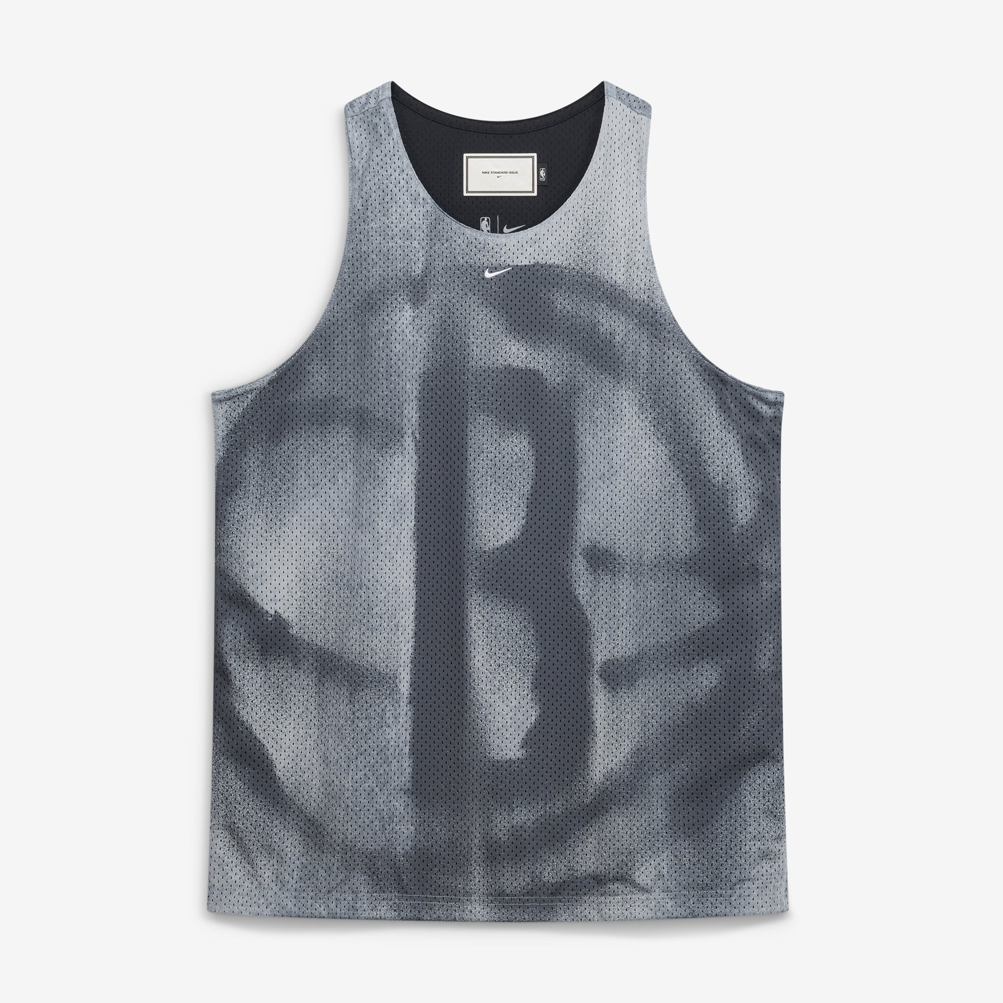 Maillot réversible Nike argent/noir Brooklyn Nets 2026 Standard Issue Practice Icon Mesh pour homme