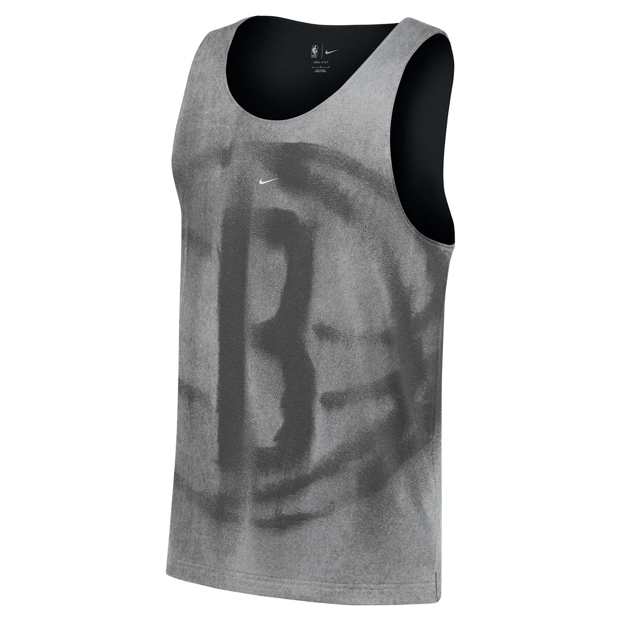 Maillot réversible Nike argent/noir Brooklyn Nets 2026 Standard Issue Practice Icon Mesh pour homme