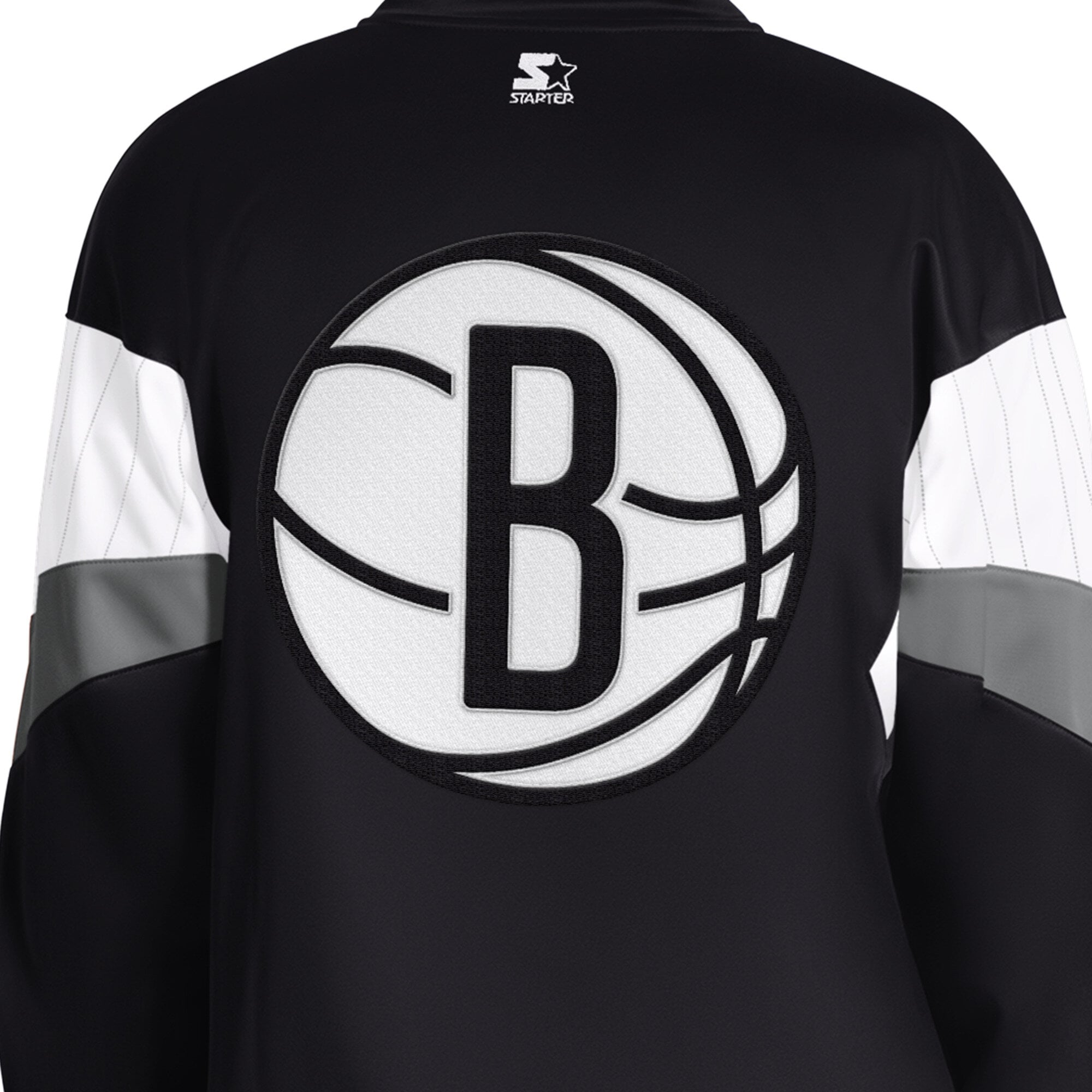 Veste de survêtement zippée intégrale Starter noire Brooklyn Nets Legacy pour homme