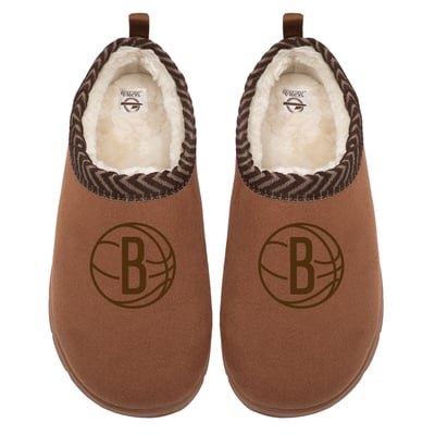 Brooklyn Nets ISlide Unisex Tonal Logo Mission Slipper - Tan
