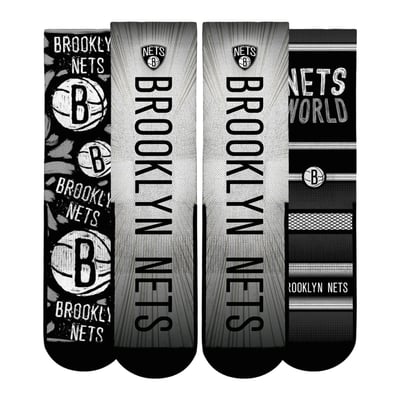  Brooklyn Nets Rock Em Unisex Fan Favorites Three-Pack Crew Socks Set - Black