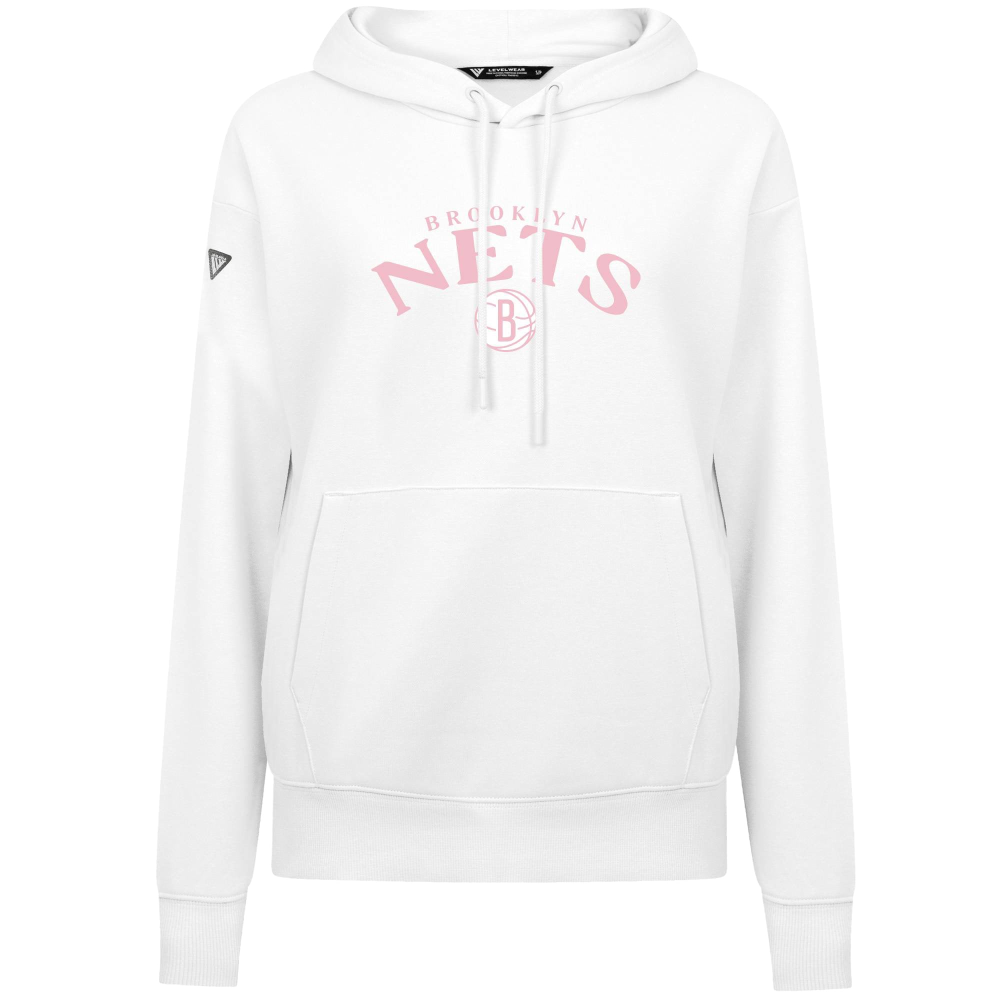 Sweat à capuche rose clair pour femme Levelwear Brooklyn Nets, motif fête des mères, arqué