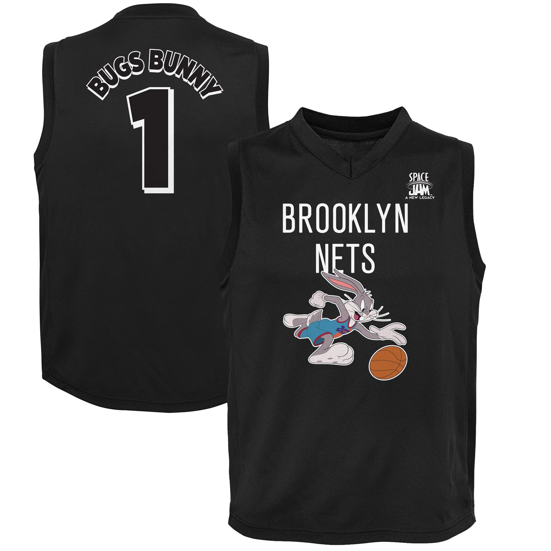 Youth Brooklyn Nets Black Space Jam 2 Slam Dunk Mesh Tank Top