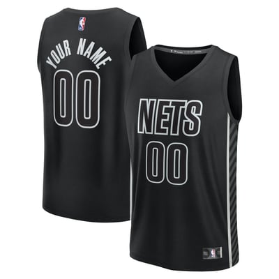 Brooklyn Nets Fanatics Youth Fast Break Custom Jersey - Statement Edition - Black