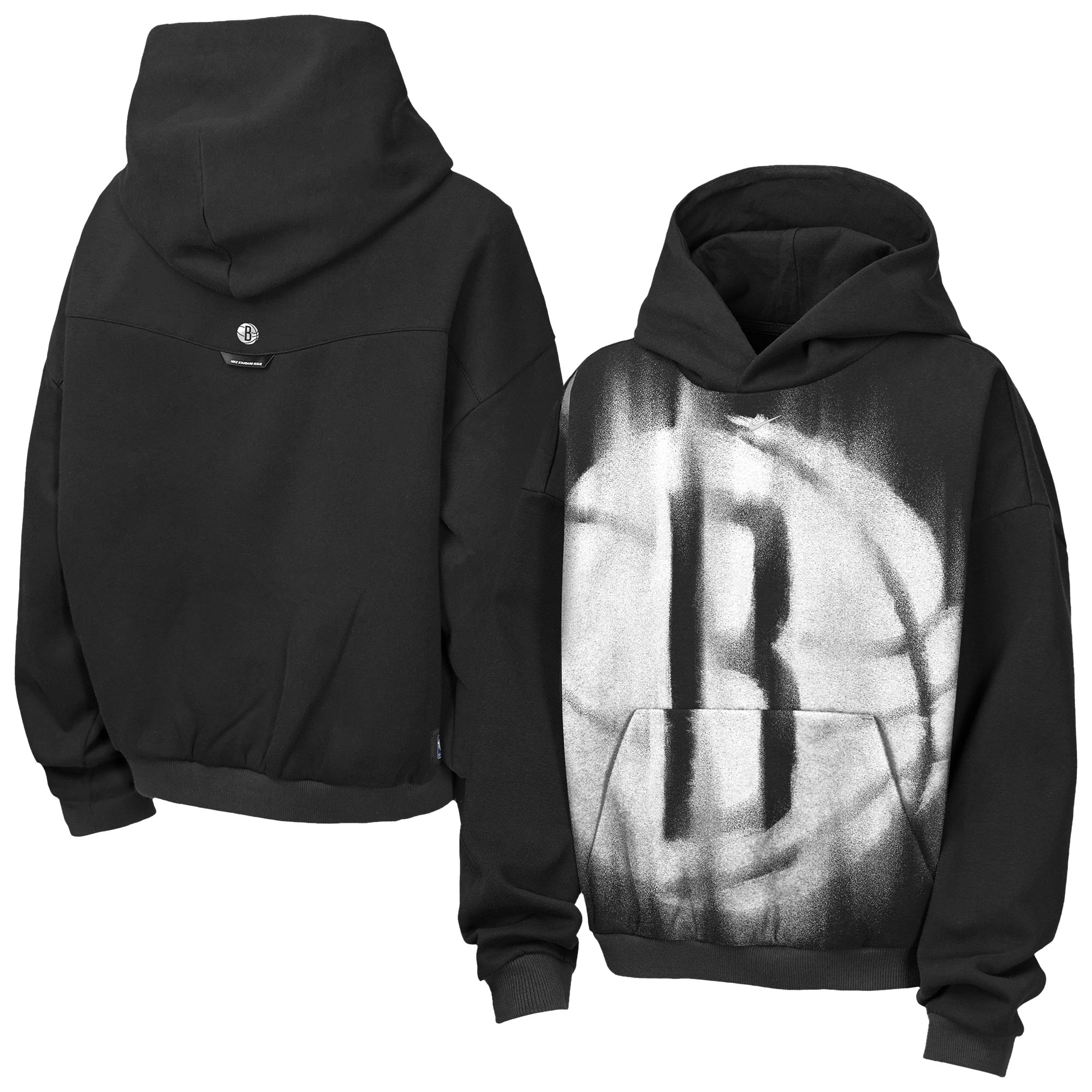 Sweat à capuche en polaire Nike Brooklyn Nets 2026 Standard Issue Practice Icon noir pour enfant