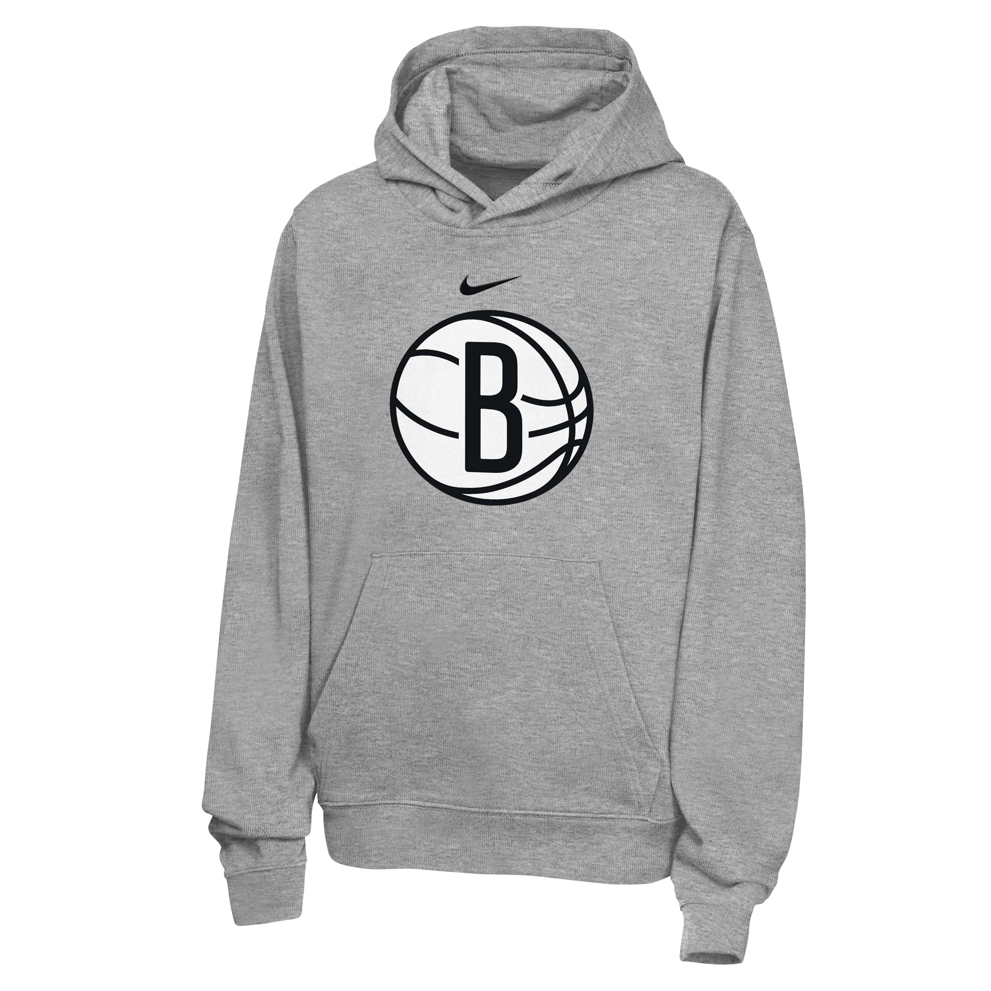 Sweat à capuche Nike Brooklyn Nets Essential Logo Club pour enfant, gris chiné