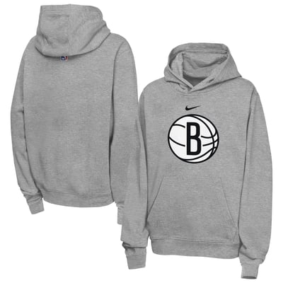 Brooklyn Nets Nike Youth Essential Logo Club Hoodie - Heather Gray