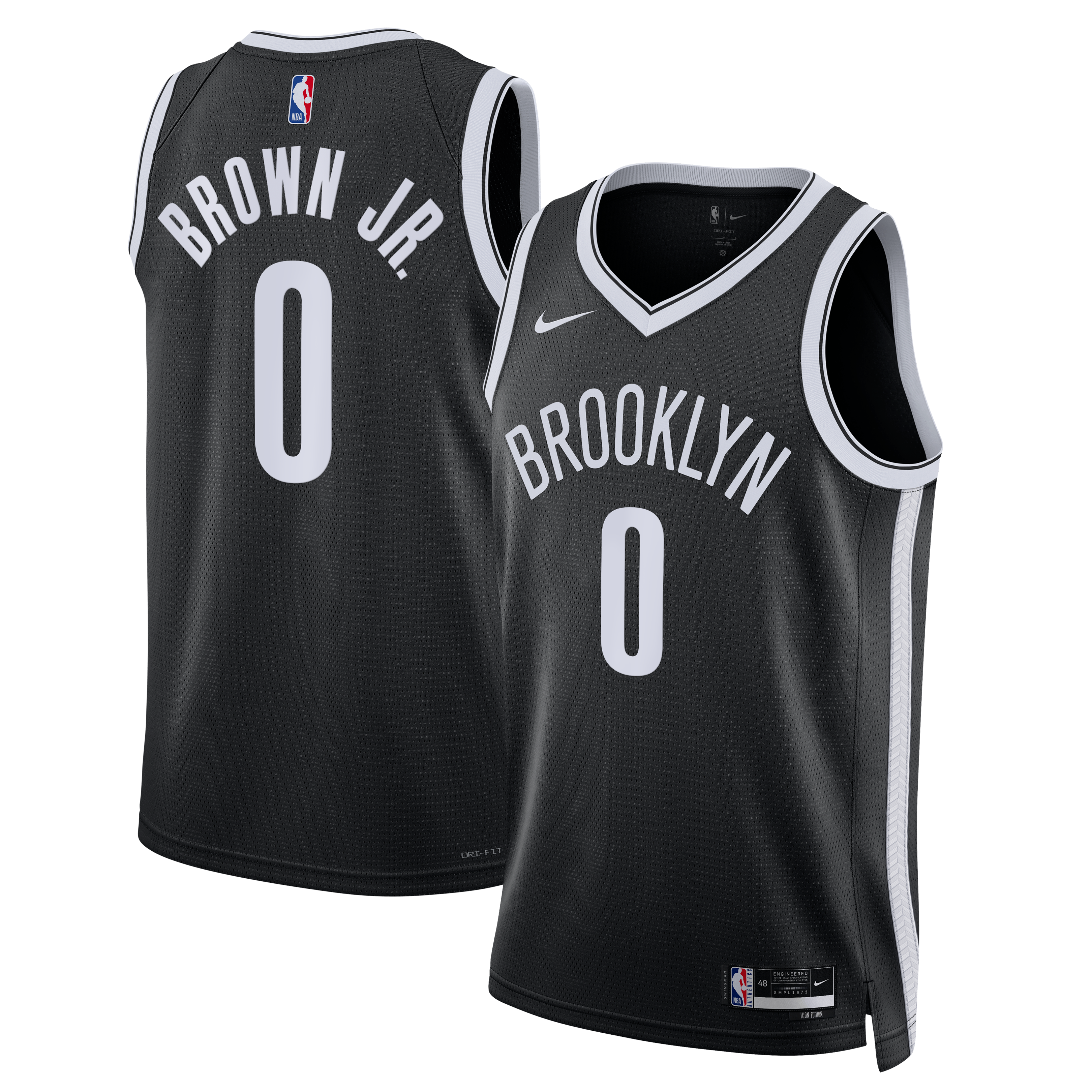 Youth Nike Mikel Brown Jr. Black Brooklyn Nets Swingman Jersey - Icon Edition