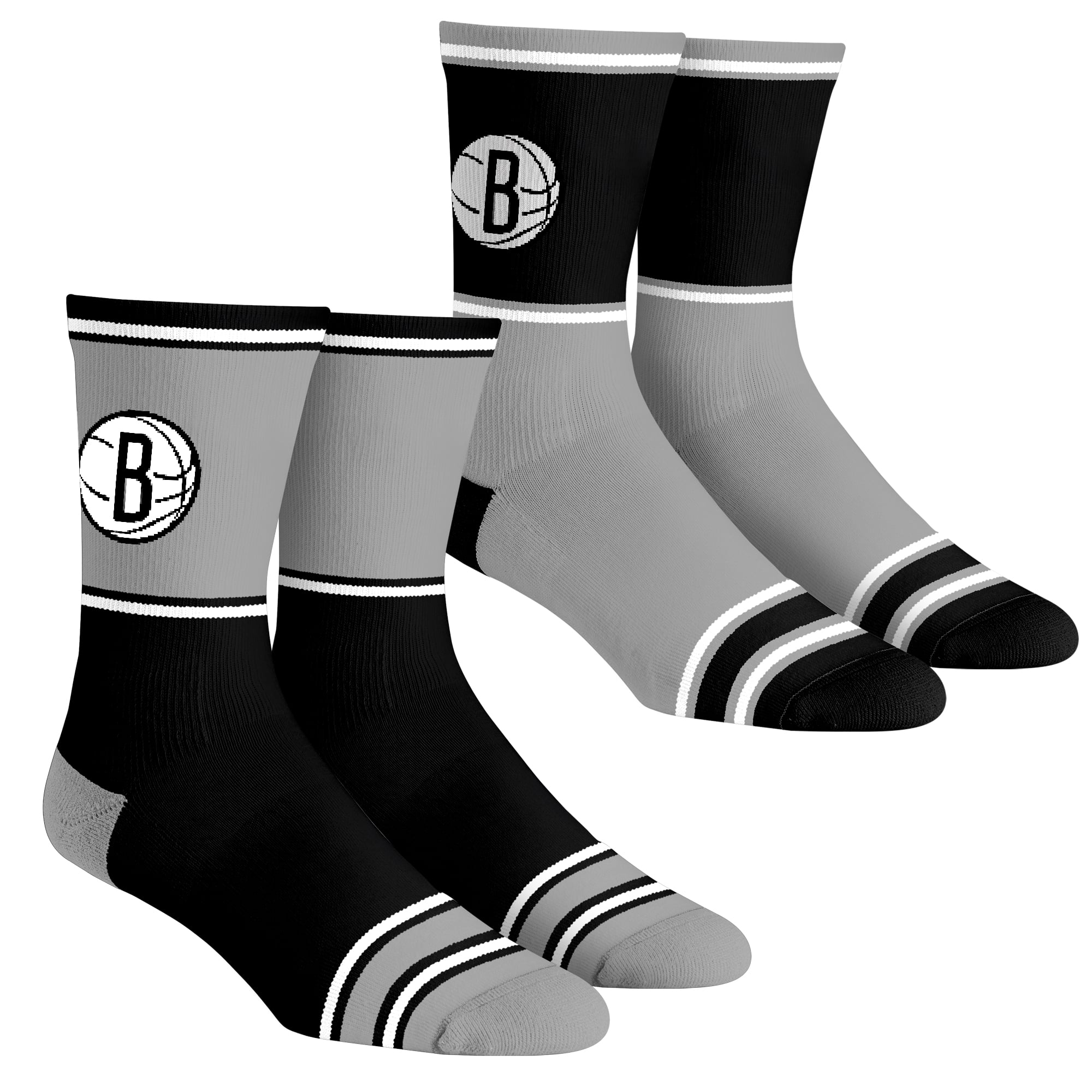 Youth Rock Em  Brooklyn Nets 2-Pack Color Block Crew Socks Set
