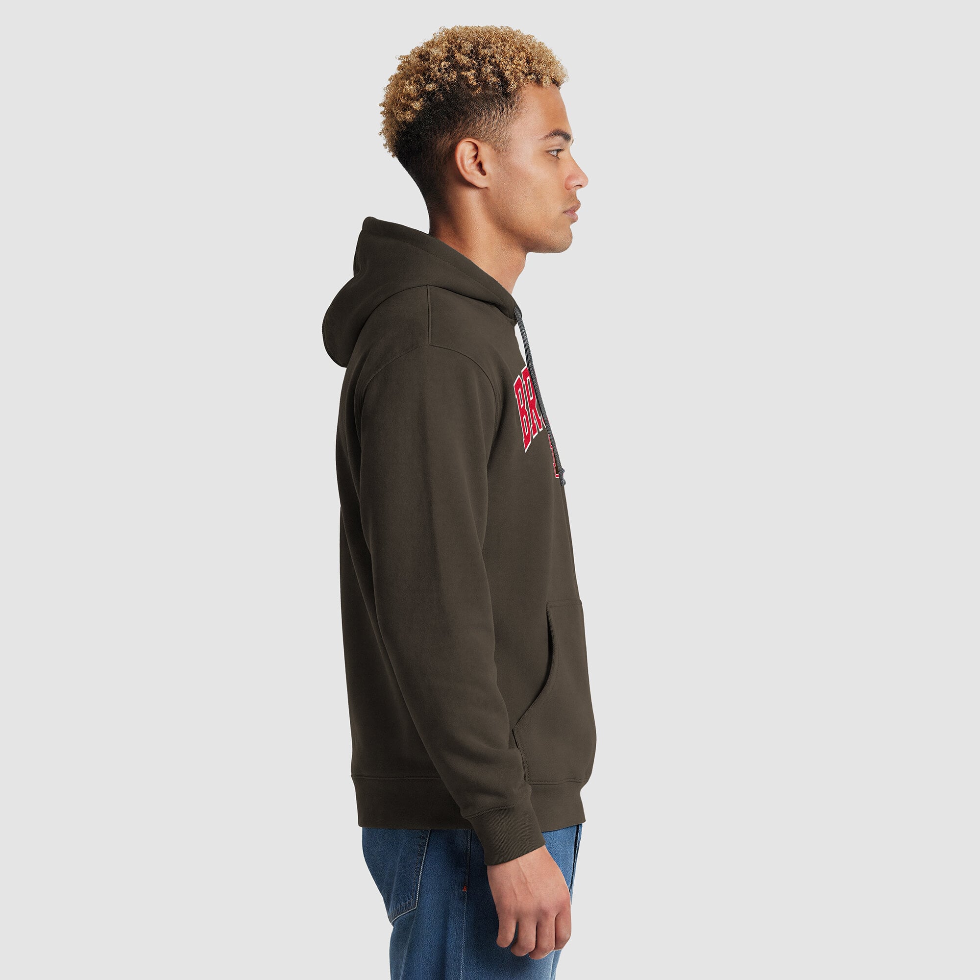 Sweat à capuche Champion marron/gris chiné pour homme avec ours bruns contrastés